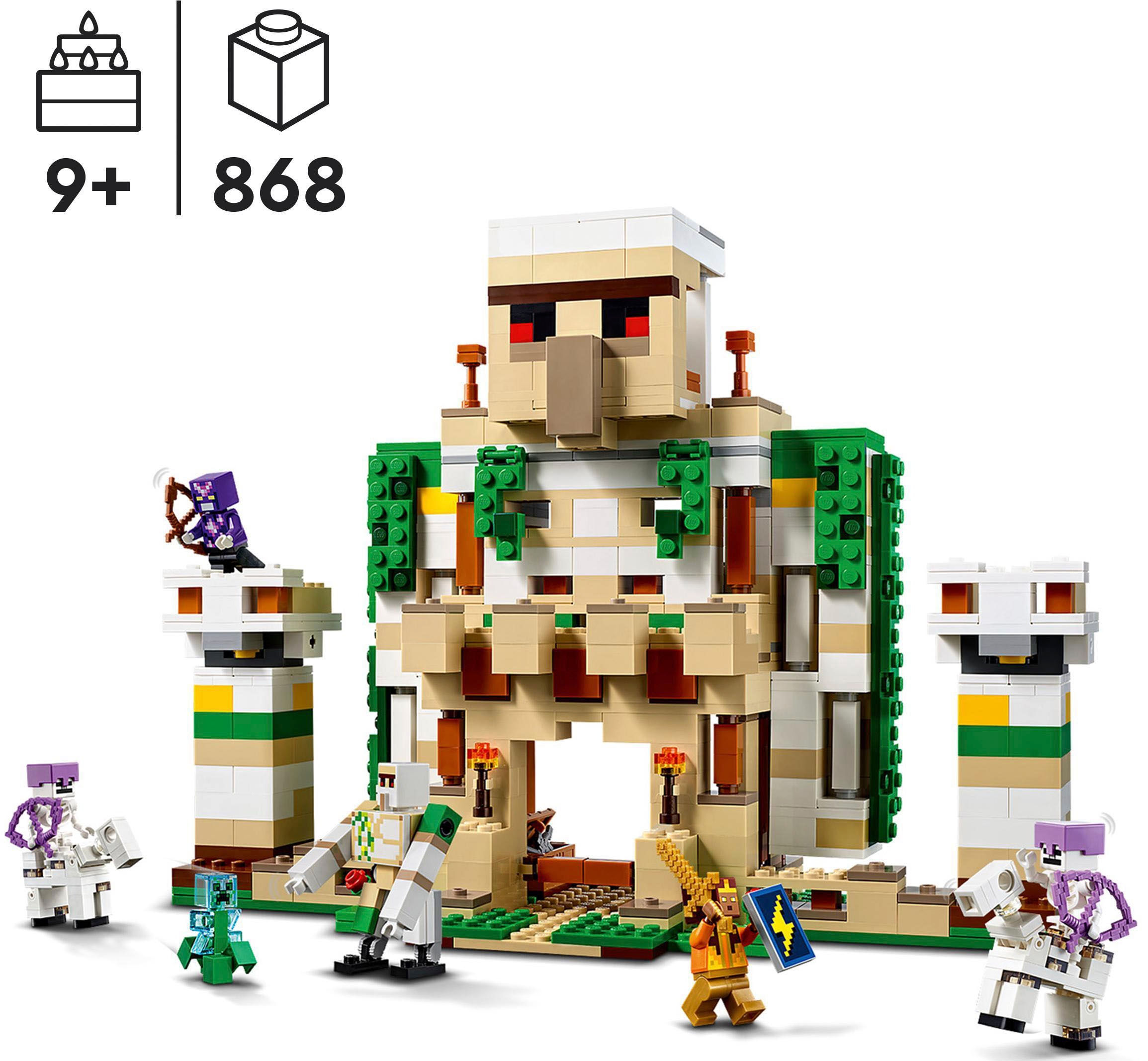 LEGO® Konstruktionsspielsteine »Die Eisengolem-Festung (21250), LEGO® Minecraft«, (868 St.), Made in Europe