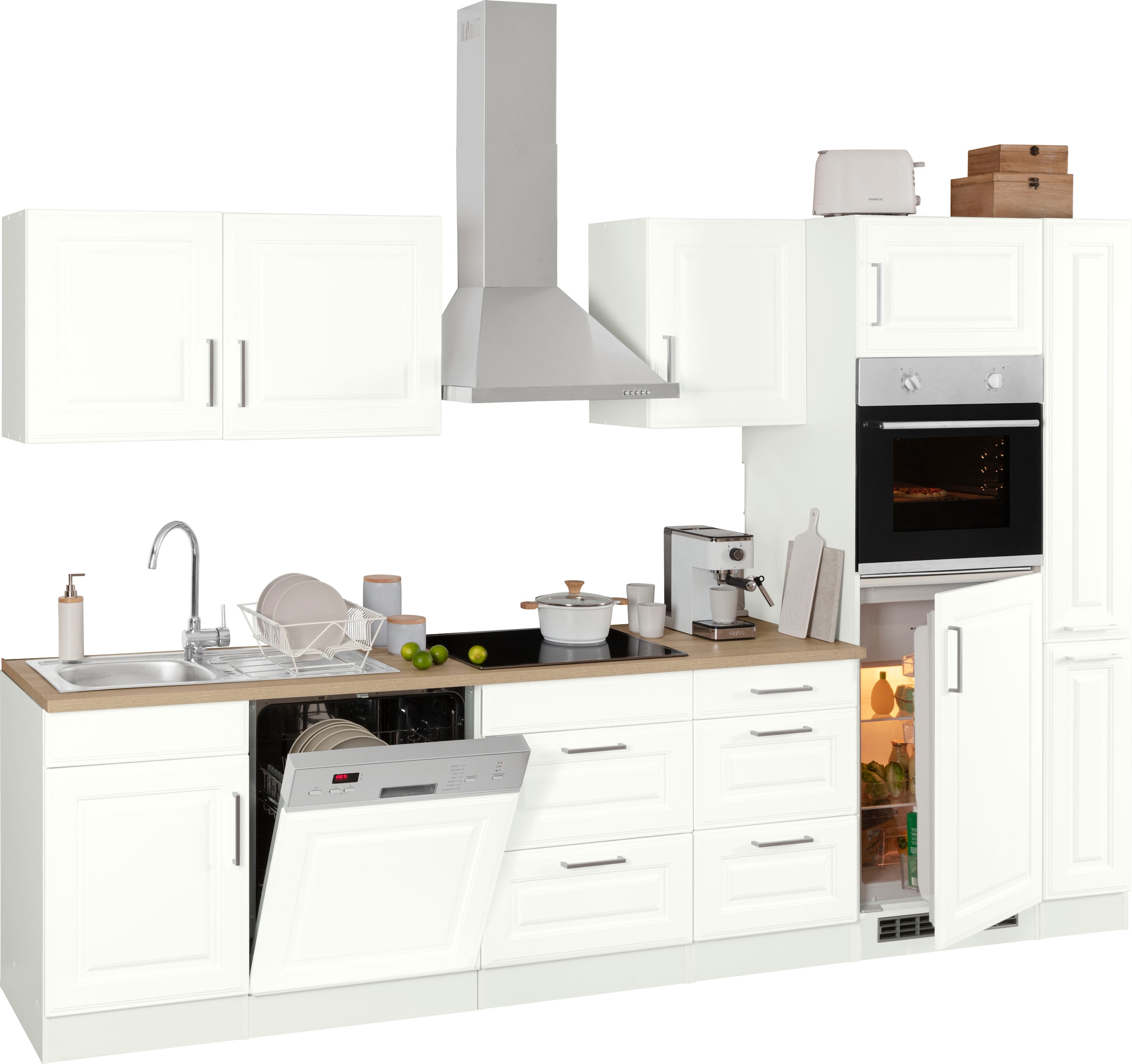 cm, bestellen Küchenzeile HELD hochwertigen MDF mit 310 OTTO Landhaus-Stil »Stockholm«, im MÖBEL Fronten bei Breite