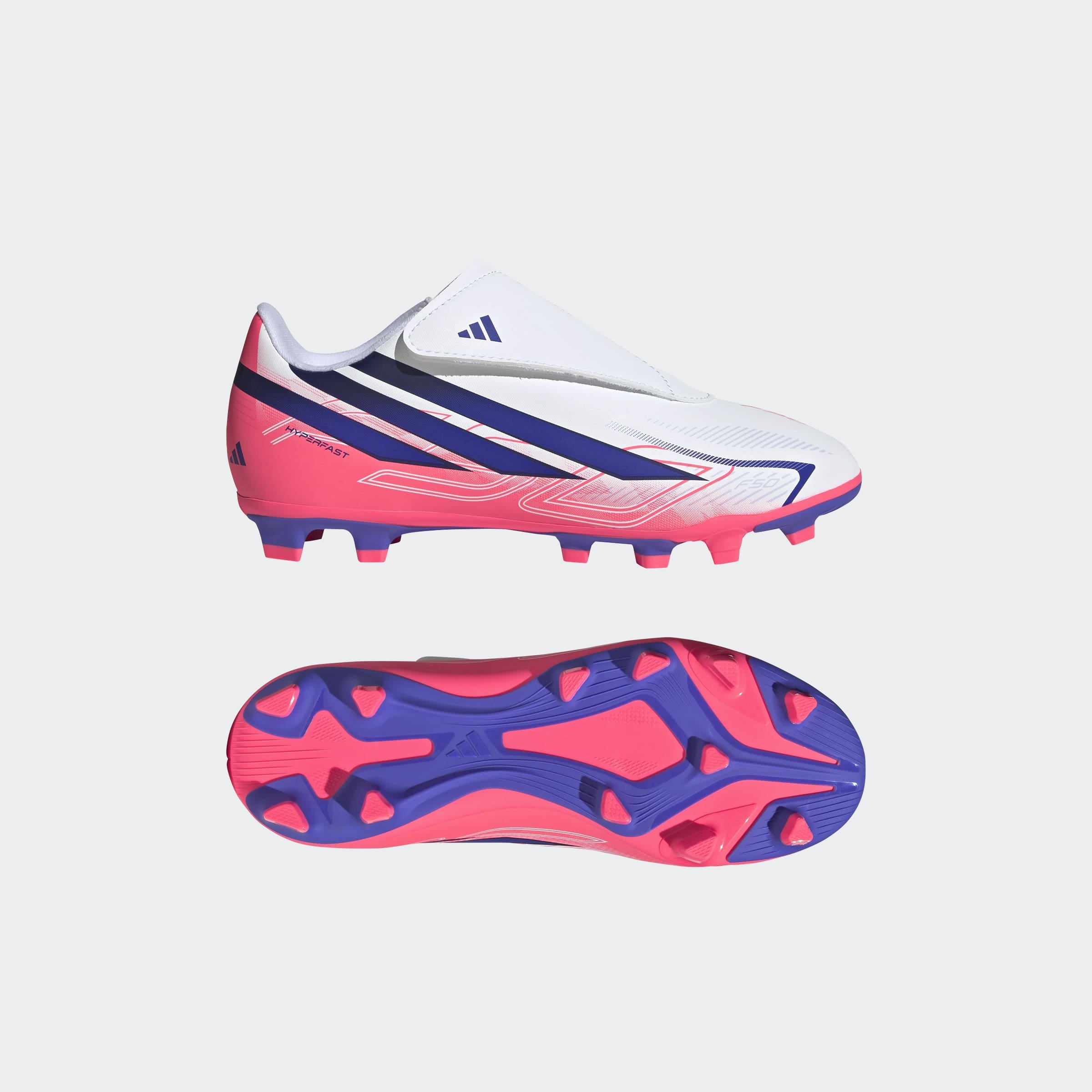 adidas Performance Fußballschuh »F50 HYPERFAST CLUB KIDS , KLETTVERSCHLUSS, FESTE / GEMISCHTE BÖDEN«  für viele verschiedene Böden geeignet, für Jugendliche & Kinder