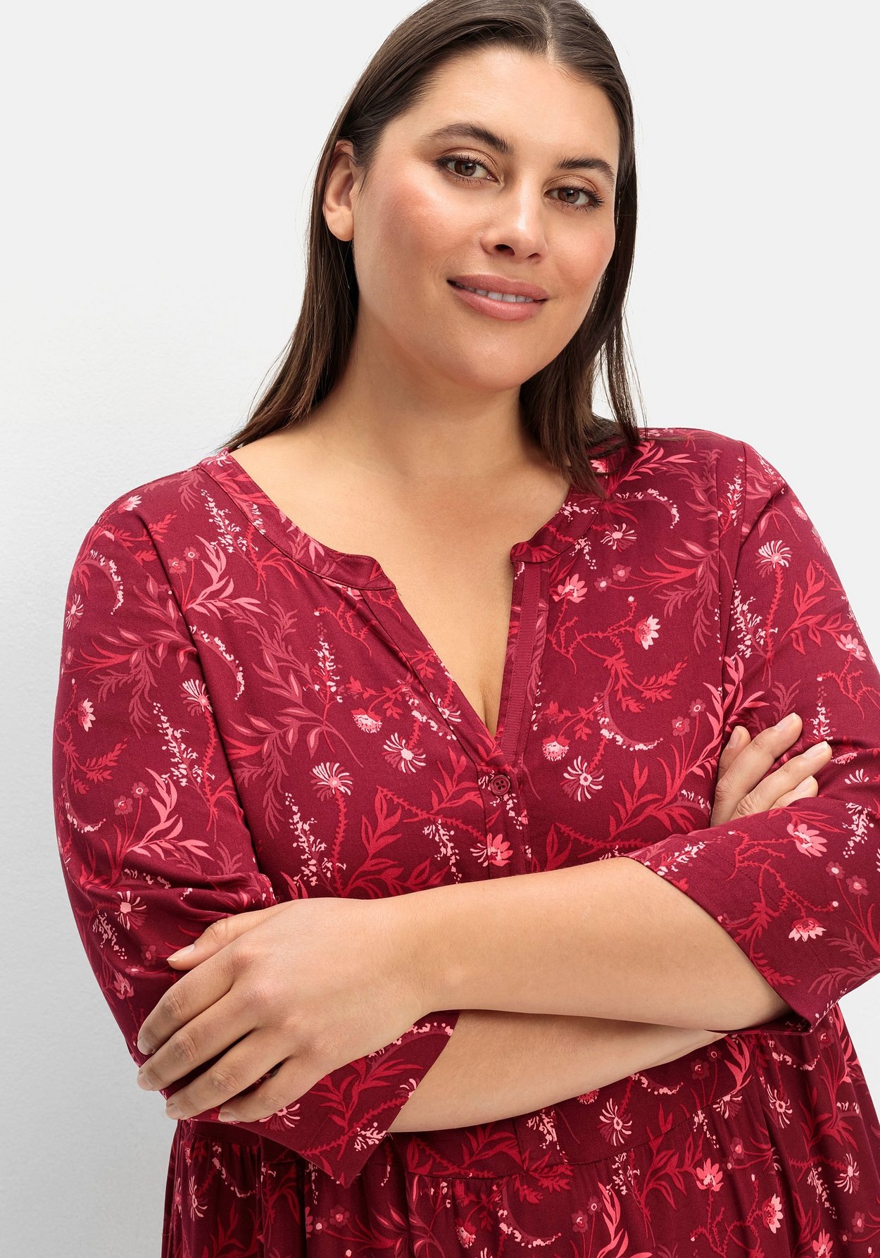 Sheego A-Linien-Kleid »Hängerkleid mit 3/4-Ärmeln«