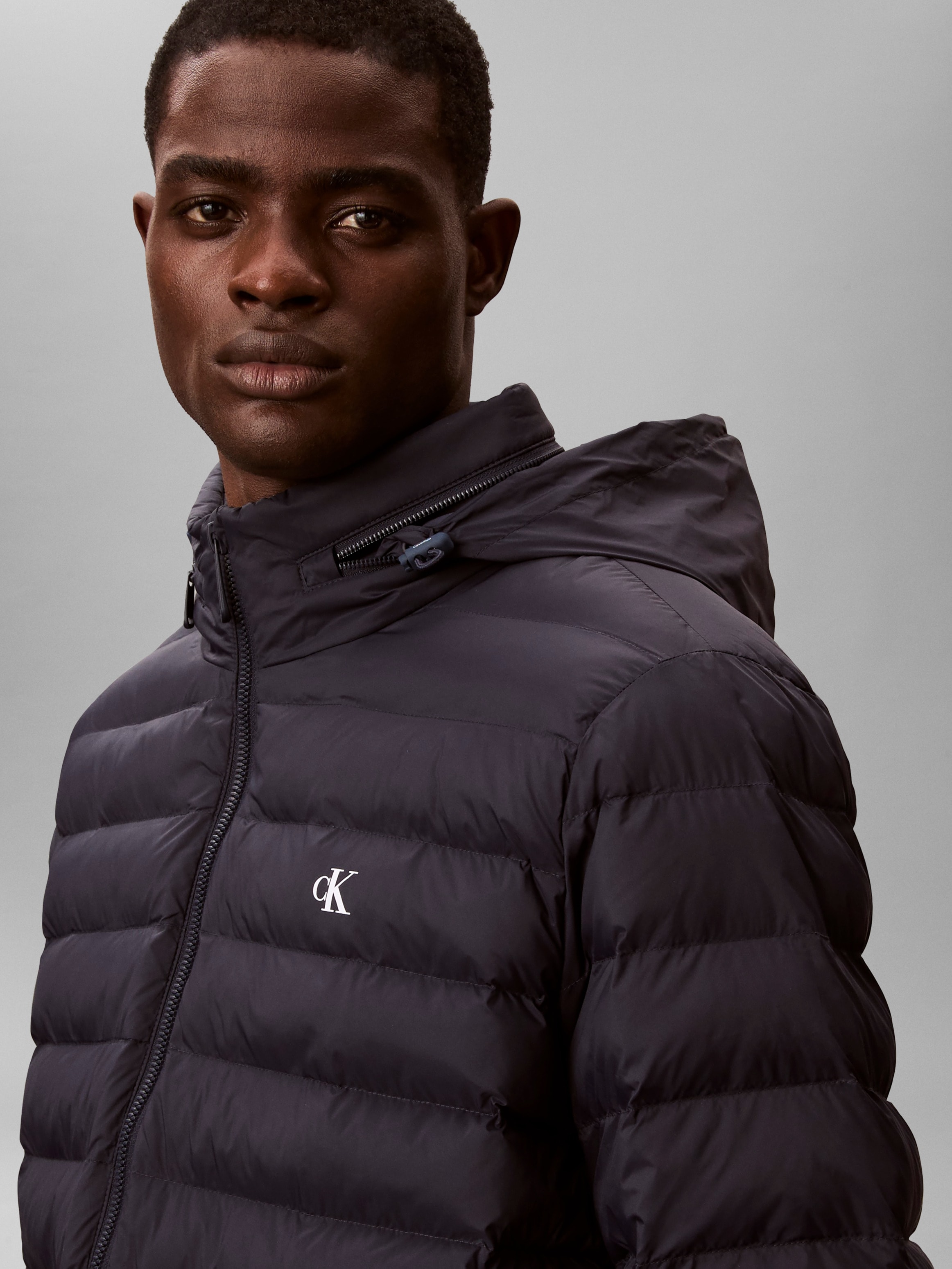 Calvin Klein Jeans Steppjacke »LS NYLN MD WT HDD  F« mit Kapuze