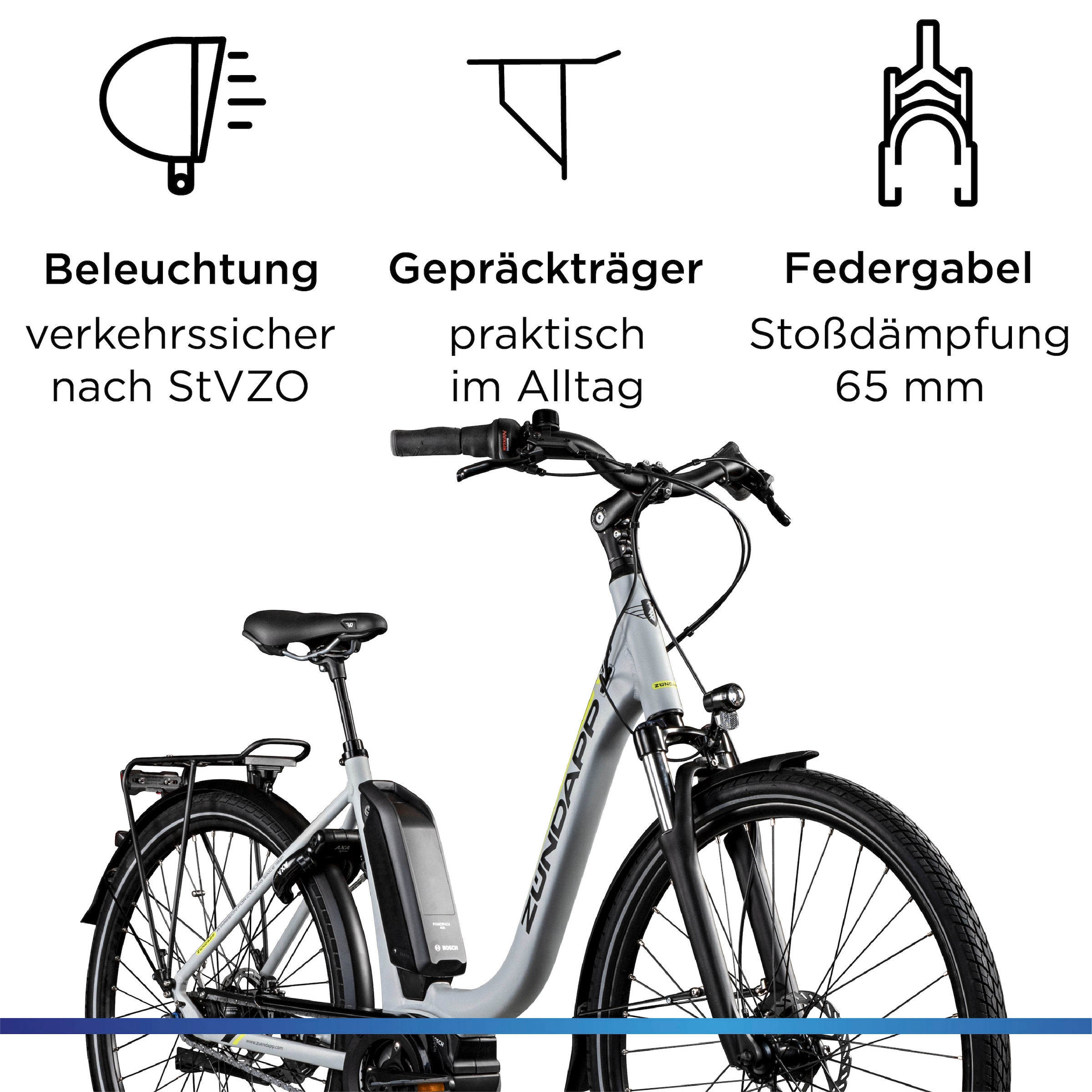 Zündapp »X300« 7 Gang Shimano Nexus Schaltwerk Nabenschaltung Mittelmotor 250 W Pedelec, Elektrofahrrad für Damen u. Herren