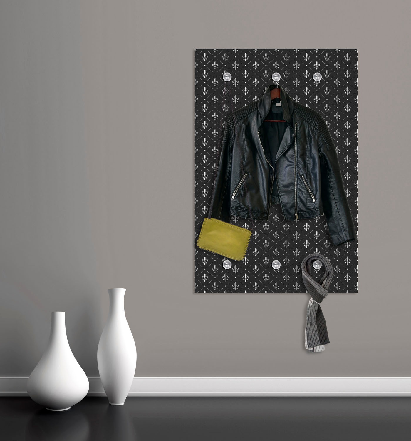 queence Garderobenleiste »Muster« mit 6 Haken, 80 x 120 cm