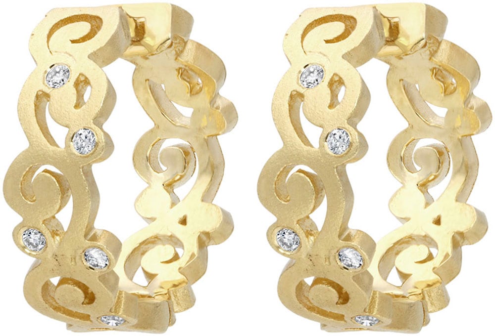 Firetti Paar Creolen »Schmuck Geschenk Gold 585 Ohrschmuck Ohrringe Ranke«
