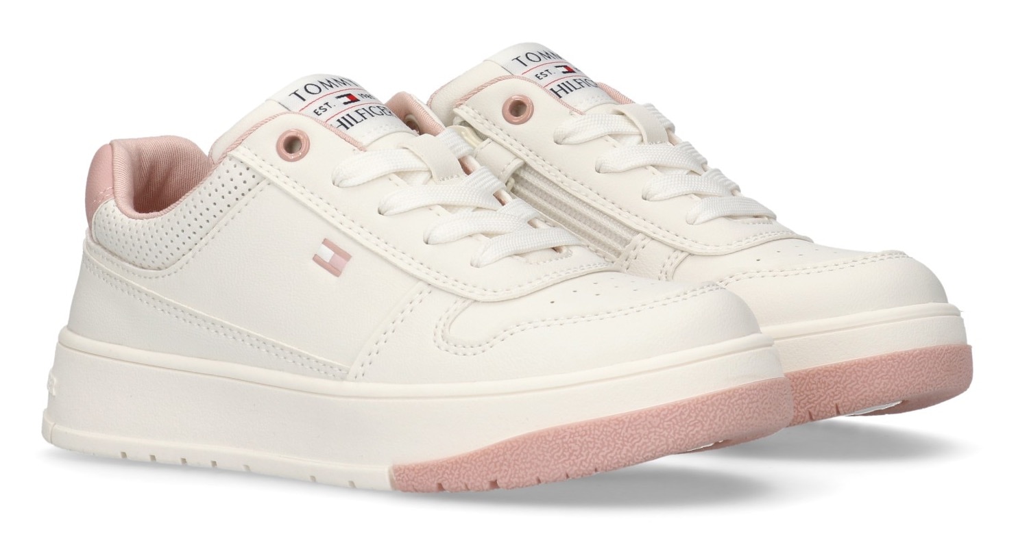 TOMMY HILFIGER Sneaker, Retro Sneaker, Basekt Sneaker, Schnürschuh mit farbiger Sohle