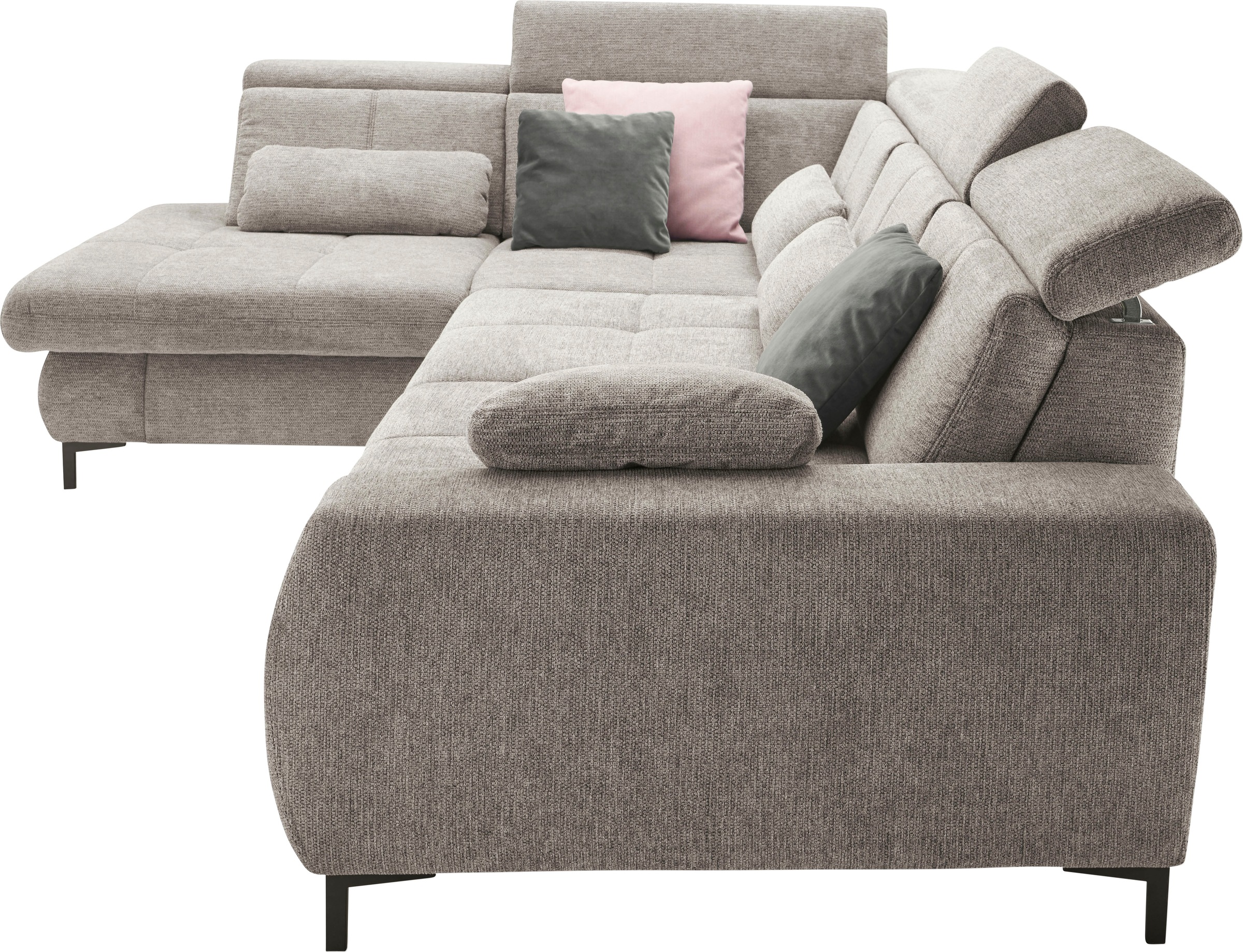 set one by Musterring Ecksofa »SO 3400, Komfortsitzhöhe 47cm oder 49cm, inkl. Sitztiefenverstellung«, verschiedene Funktionen, Kaltschaumpolsterung, Stellmaße 220 x 317 cm