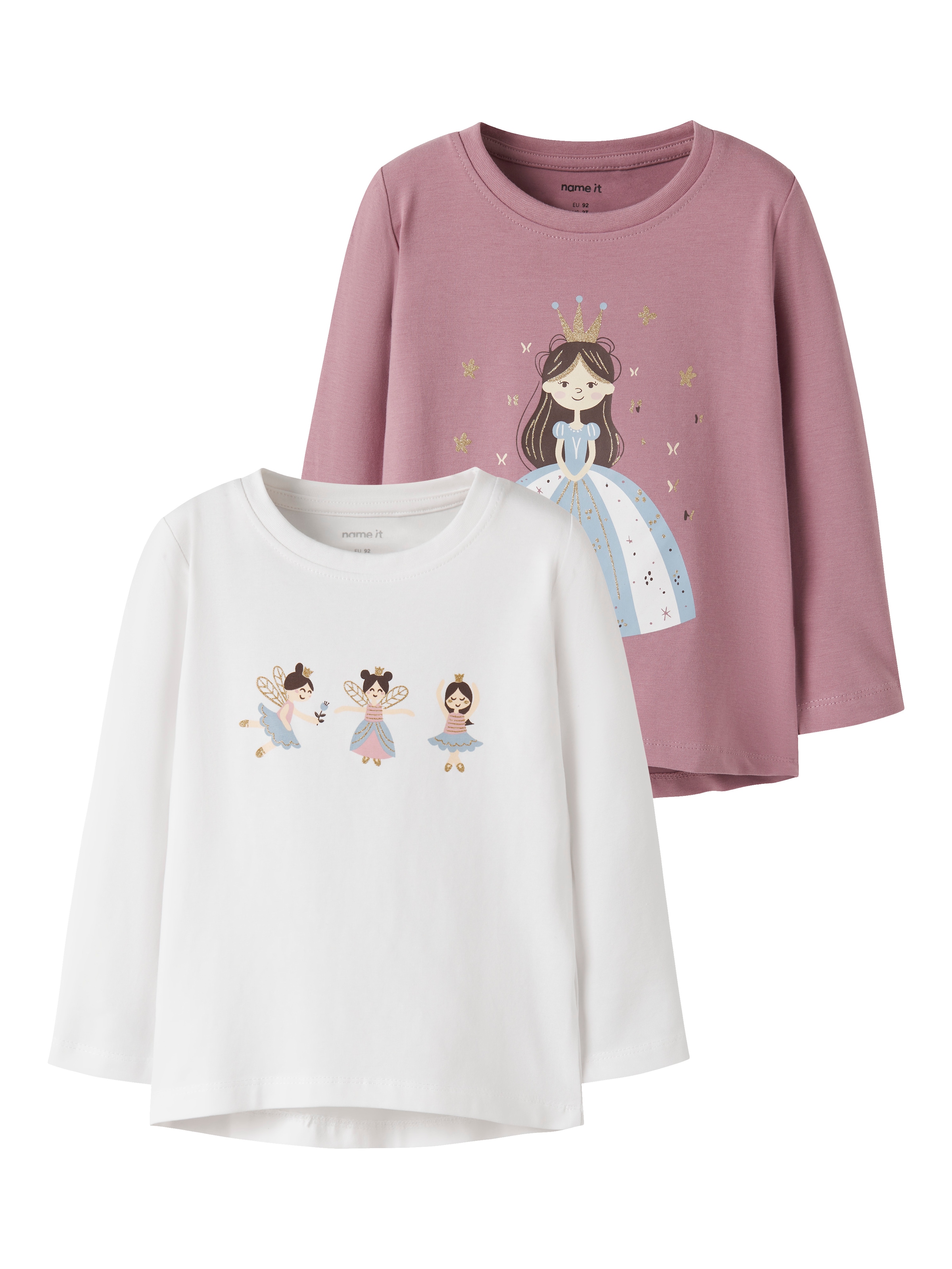 Name It T-Shirt »NMFVIX 2P  LS TOP« Packung, 2er-Pack, 2 Baumwollmischung, Druck