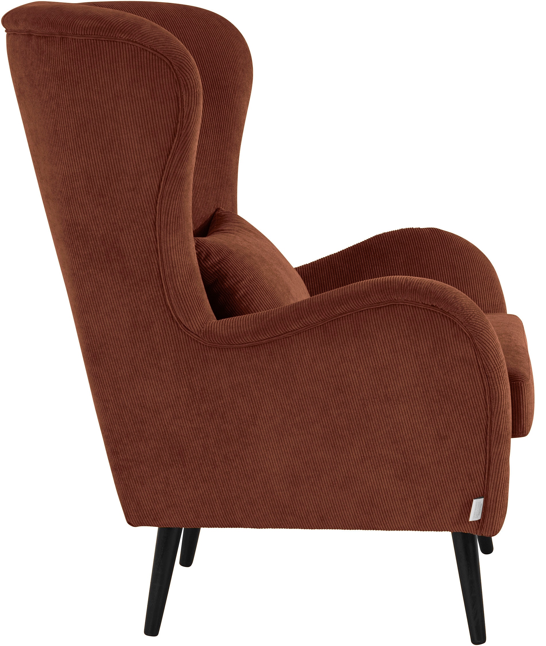 Guido Maria Kretschmer Home&Living Sessel »Salla auch in Fellimitat und Feincord, viele Bezugsarten, Ohrensessel«, wahlweise mit oder ohne Hocker; großer Sessel: Maße B/T/H: 78/94/118cm
