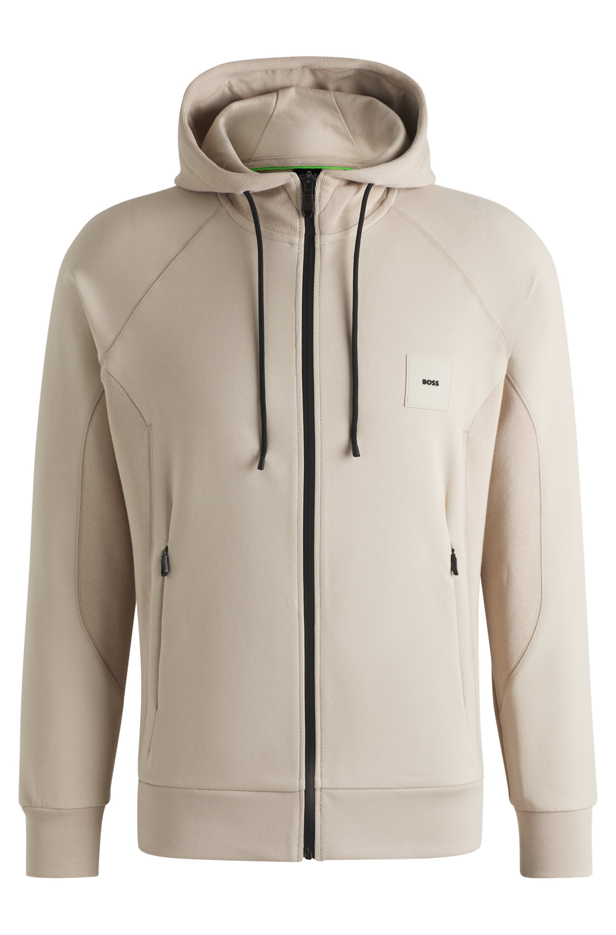 BOSS GREEN Sweatjacke »Saggy Rib«, mit tonigen Einsätzen