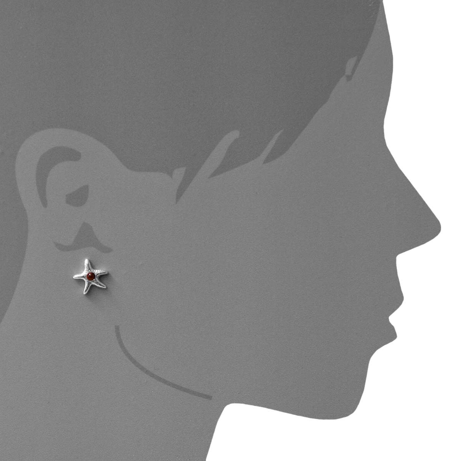 OSTSEE-SCHMUCK Paar Ohrstecker »- Seestern - Silber 925/000 - Bernstein«