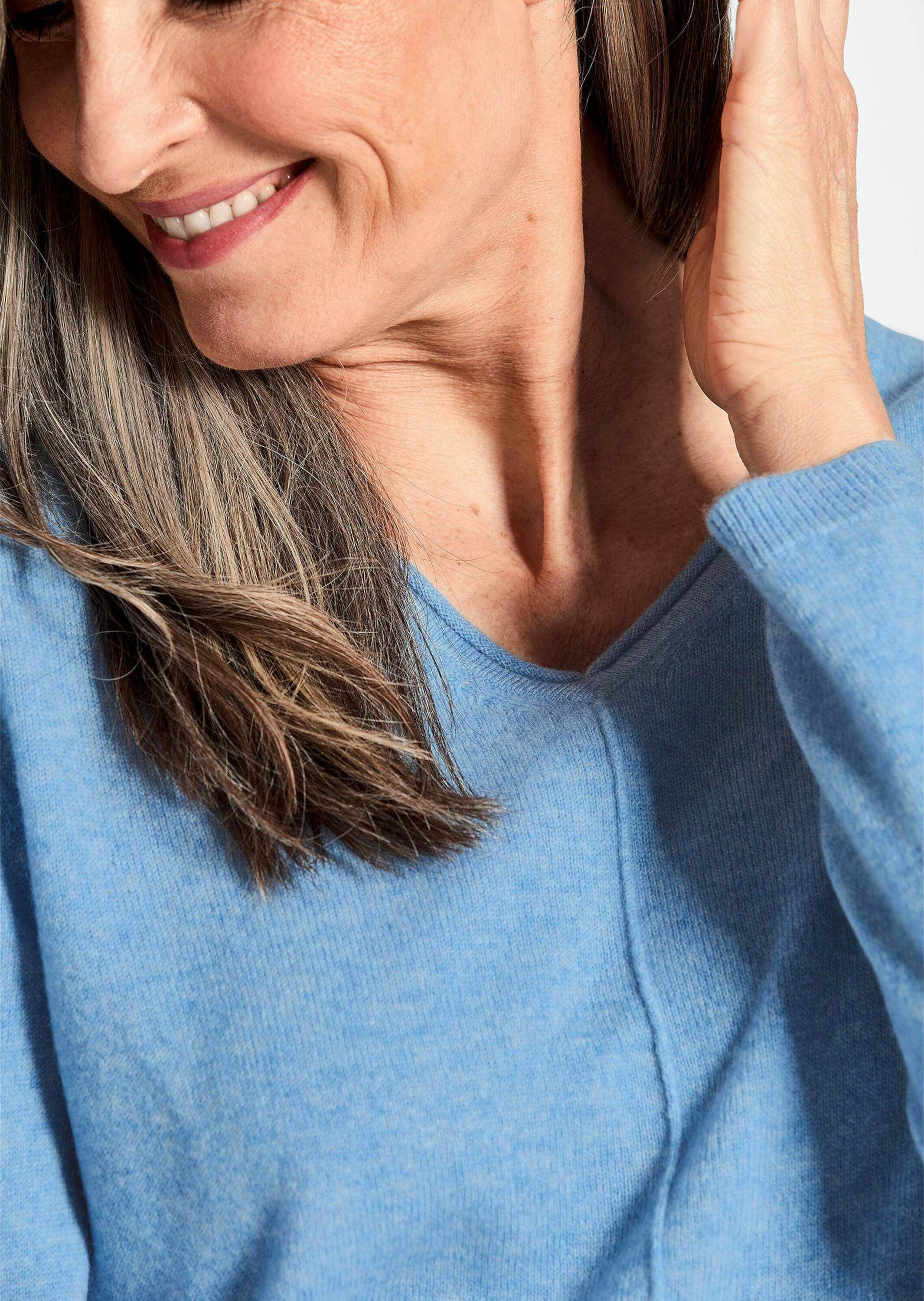 GOLDNER Strickpullover »Kurzgröße Kaschmirpullover mit V-Ausschnitt«