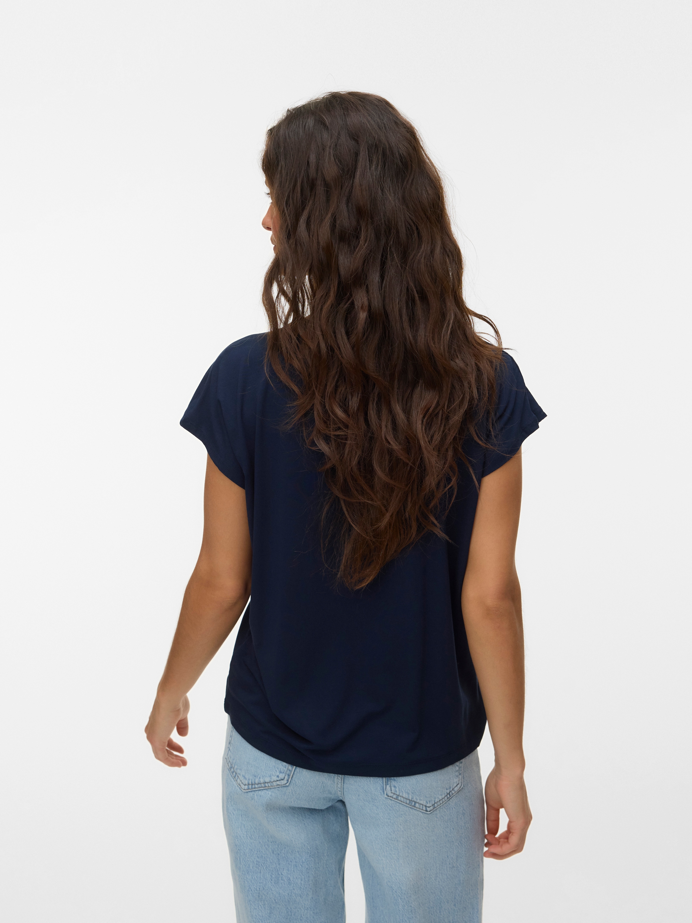 Vero Moda Kurzarmshirt »VMGINA SS O-NECK TOP JRS GA« Viskosemischung