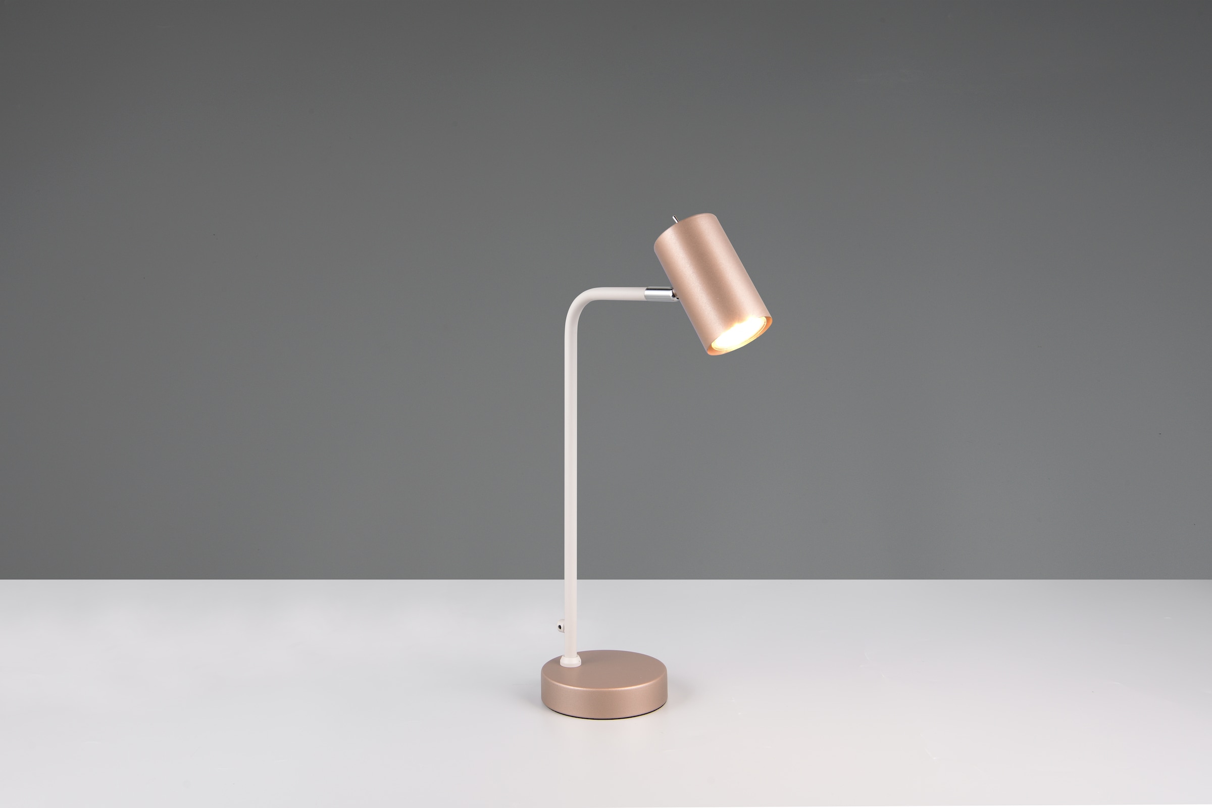 TRIO Leuchten Schreibtischlampe »MARLEY, exkl. 1x GU10 max 5W, Tischleuchte Höhe 45cm« GU10 1 Stk. warmweiß - kaltweiß mit Kippschalter, Leuchtenkopf schwenkbar, 150cm Anschlusskabel