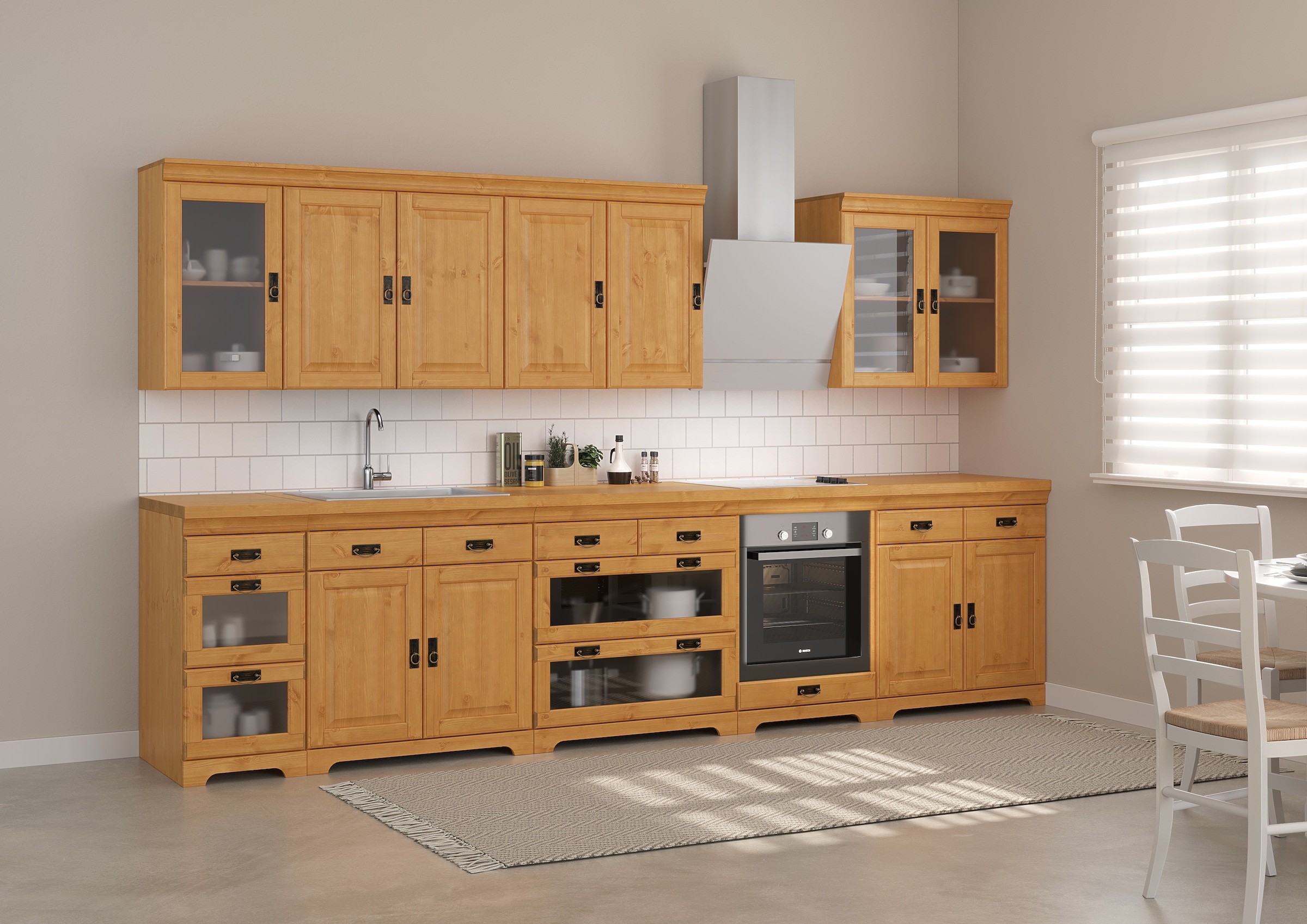 Home affaire Hängeschrank »Rügen«, Breite 40 cm, FSC® zertifiziertes Massivholz, Tür mit Glaseinsatz