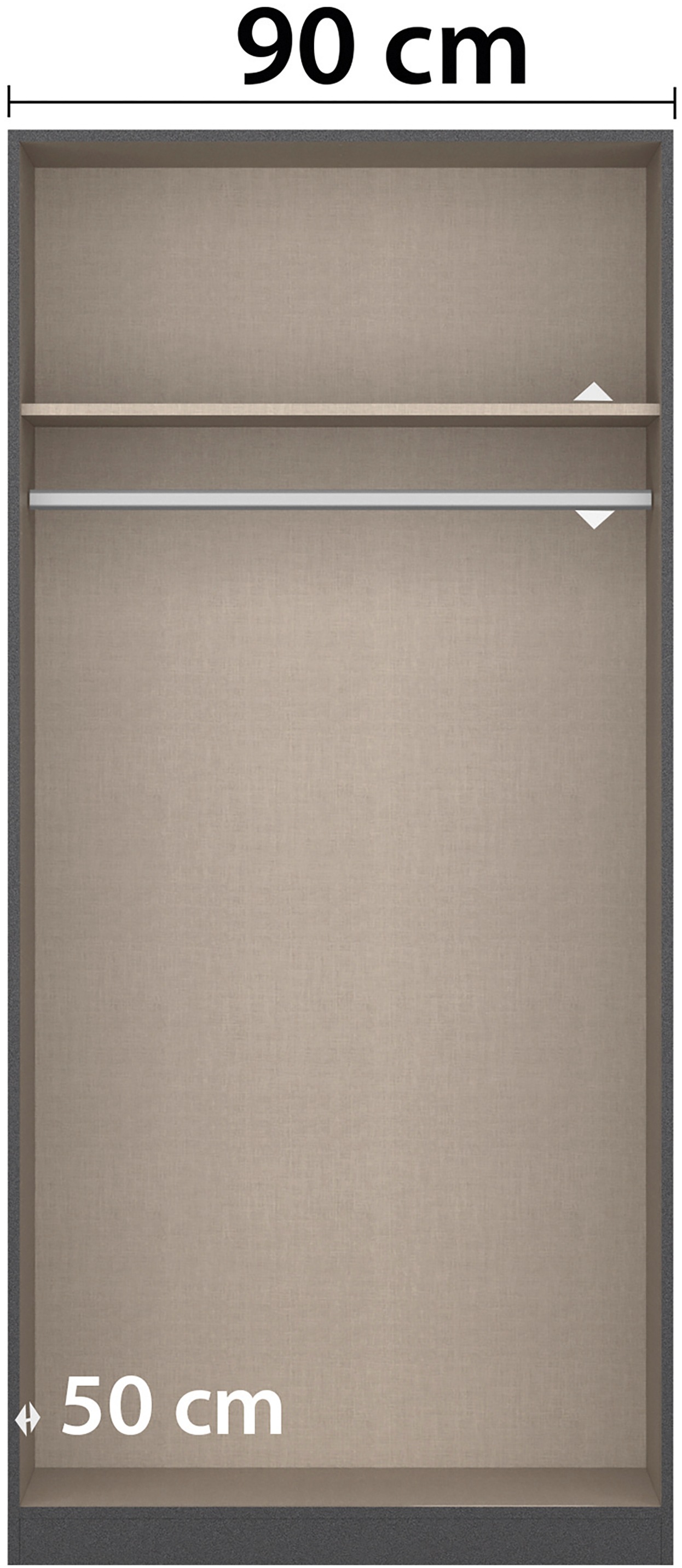 rauch Kleiderschrank »Freiham Drehtürenschrank Schrank Garderobenschrank Breite 91cm« Schlafzimmerschrank mit Spiegel und Griffmulden BESTSELLER