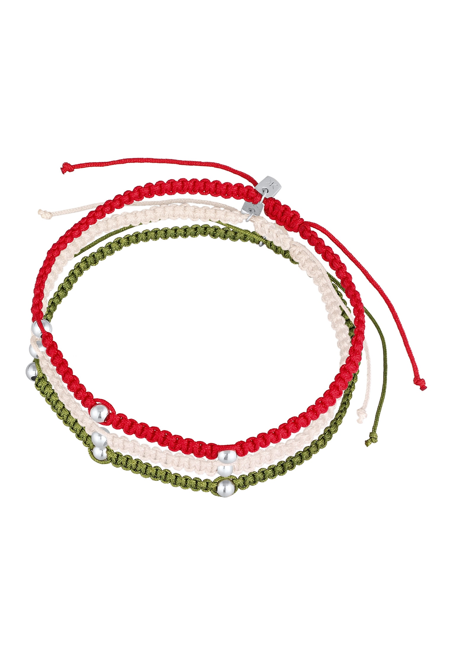 Kuzzoi Armketten Set »Armband EM Fußball Fan-Set Flagge 925 Sterling Silber«