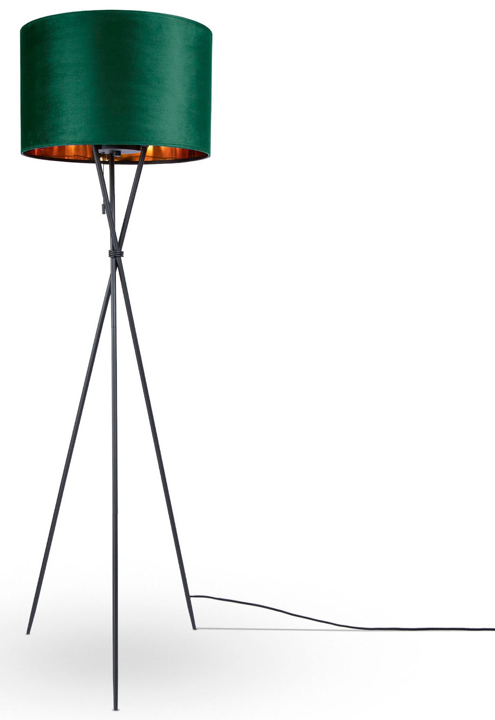 E27 Filigran uni Dreibein Stehlampe »Kate Paco Color«, OTTO Standleuchte Home Wohnzimmer online Höhe 177,5cm Velour bei