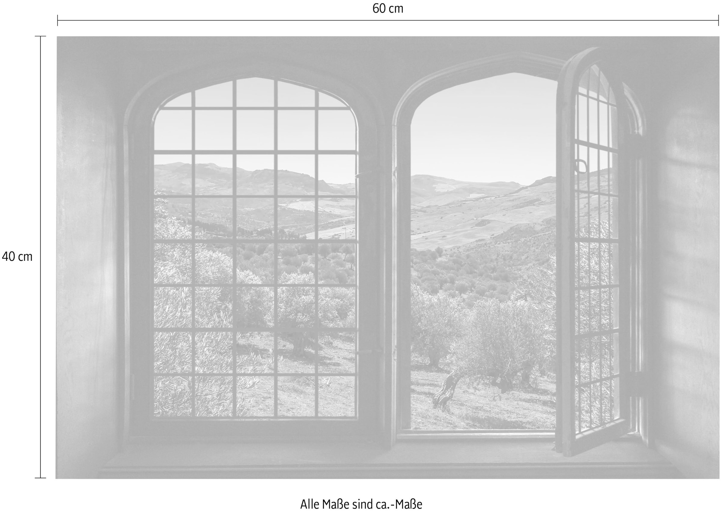 queence Wandsticker »Olivenbäume« Wandsticker, Wandbild, selbstklebend, 3D, Fenster