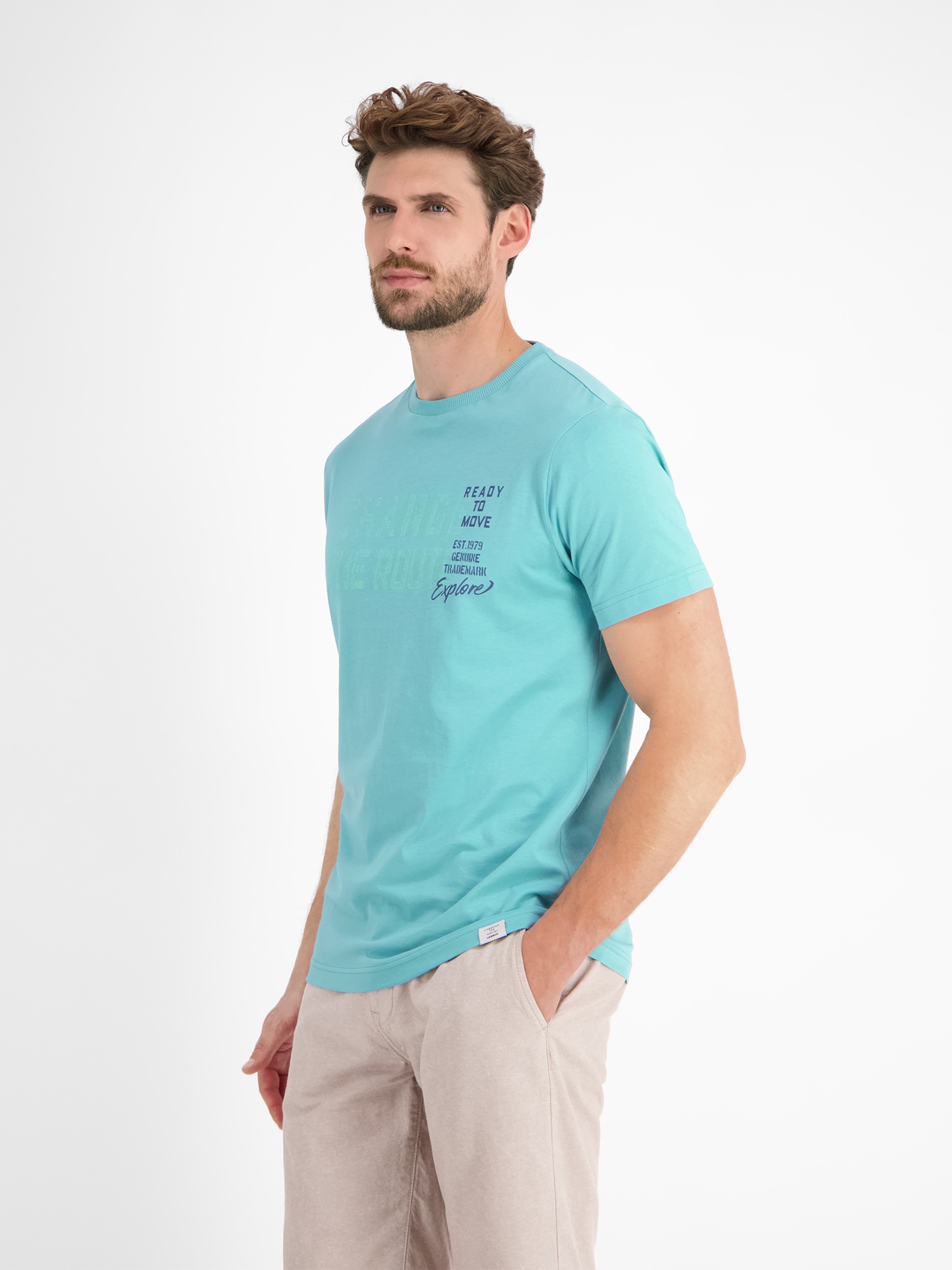 LERROS T-Shirt »LERROS Unifarbenes T-Shirt mit Print«