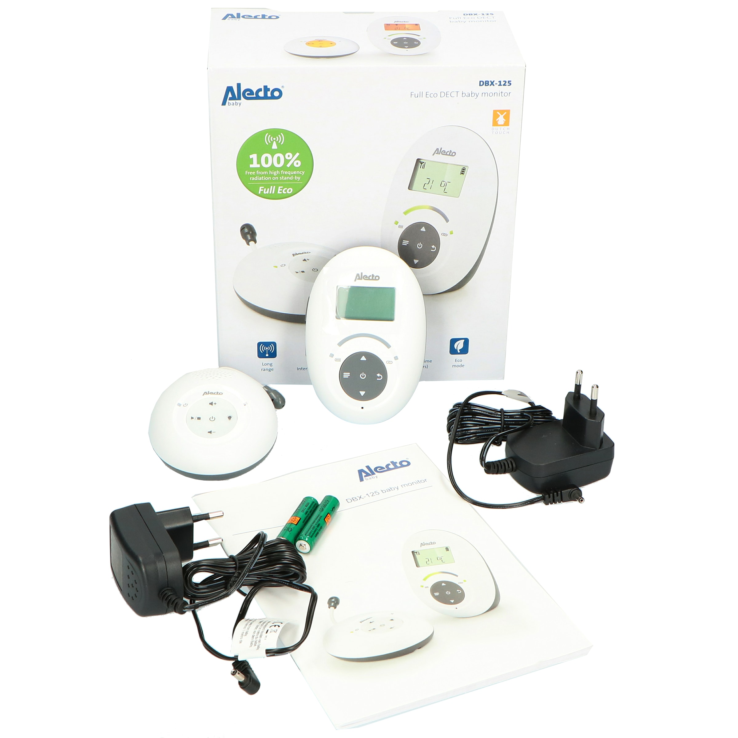 Alecto Babyphone »DBX-125«, (2 tlg.), Nachtlicht, Wiegenlieder und Temperaturanzeige