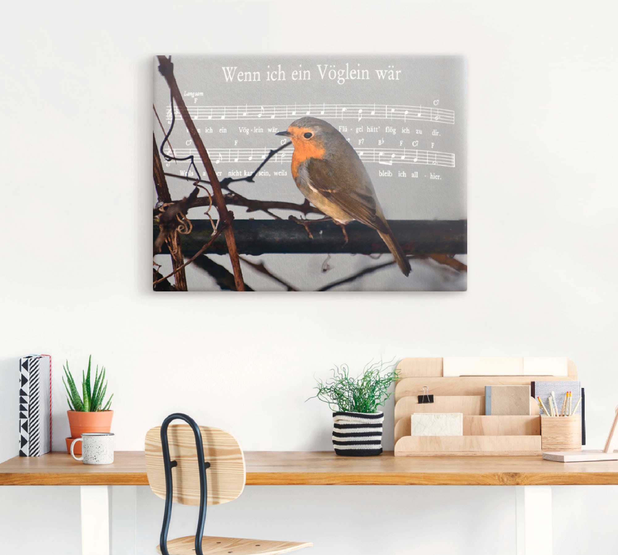 Artland Leinwandbild »Wenn ich ein Vöglein wär«, Vögel, (1 St.), auf Keilrahmen gespannt