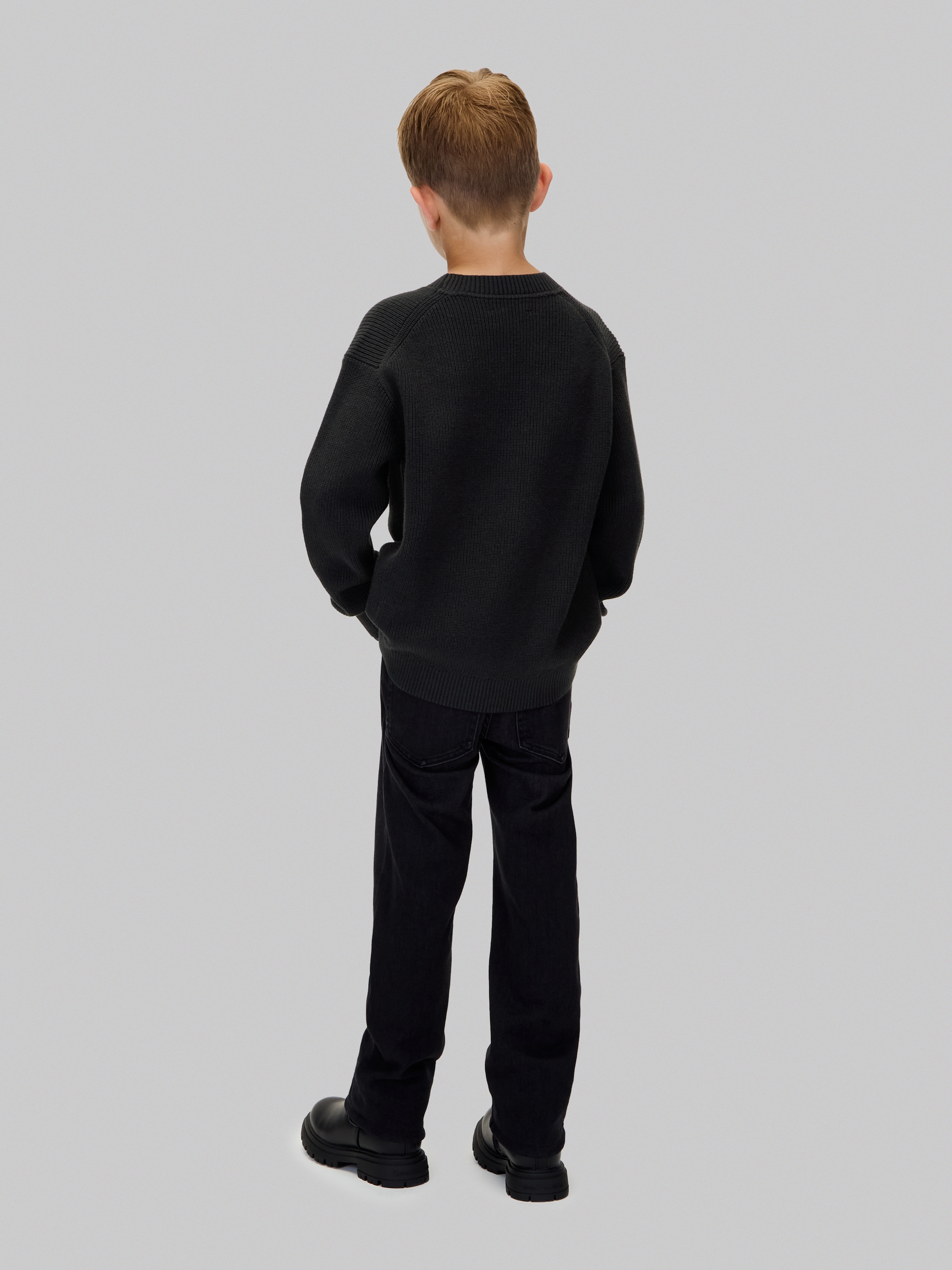 Calvin Klein Jeans Strickpullover »TOWELLING CK STITCH SWEATER«, für Kinder bis 16 Jahre, Frottee-Applikation