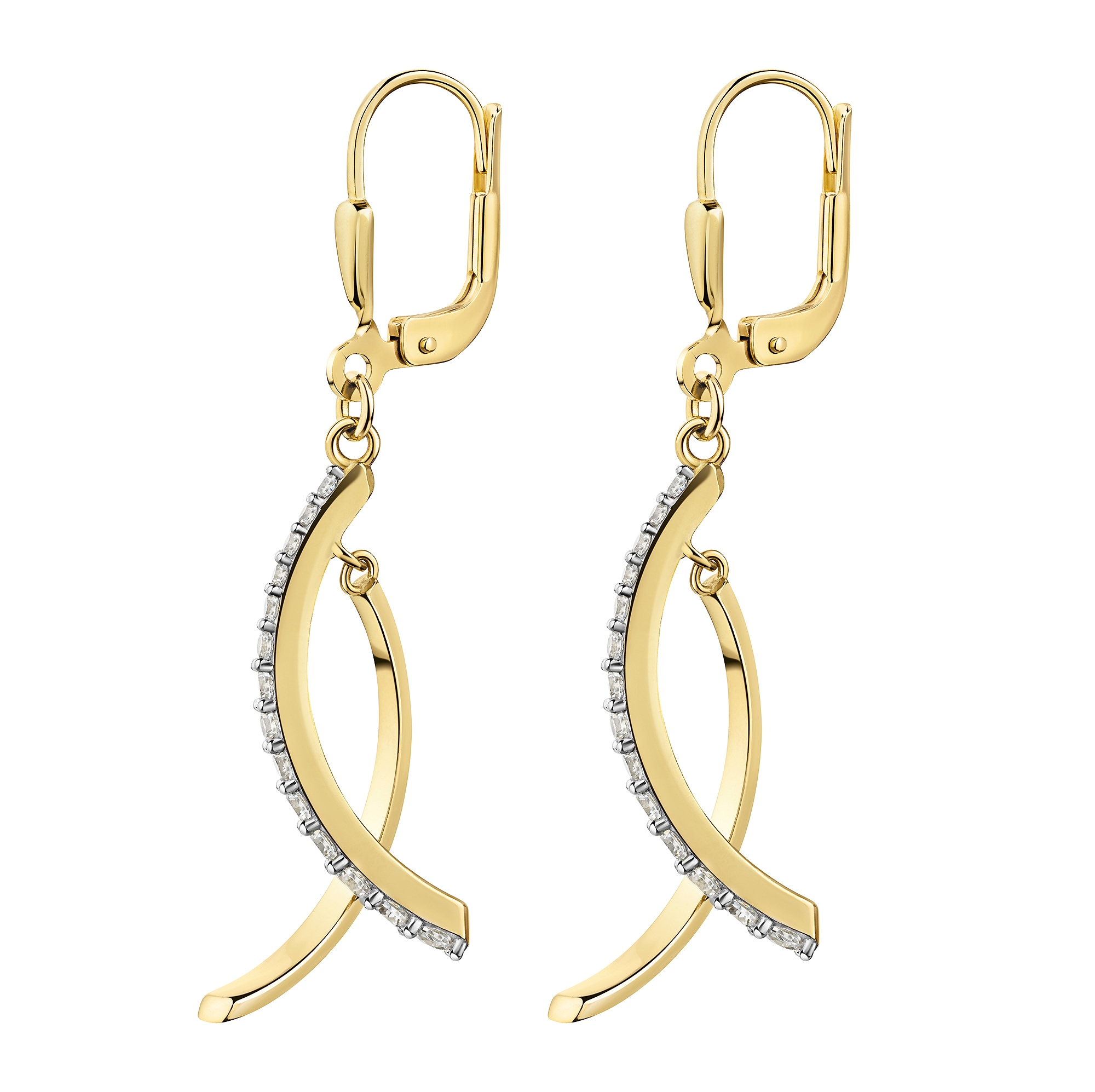 Firetti Paar Ohrhänger »Schmuck Geschenk Gold 333 Ohrschmuck Ohrringe« mit Zirkonia (synth.)