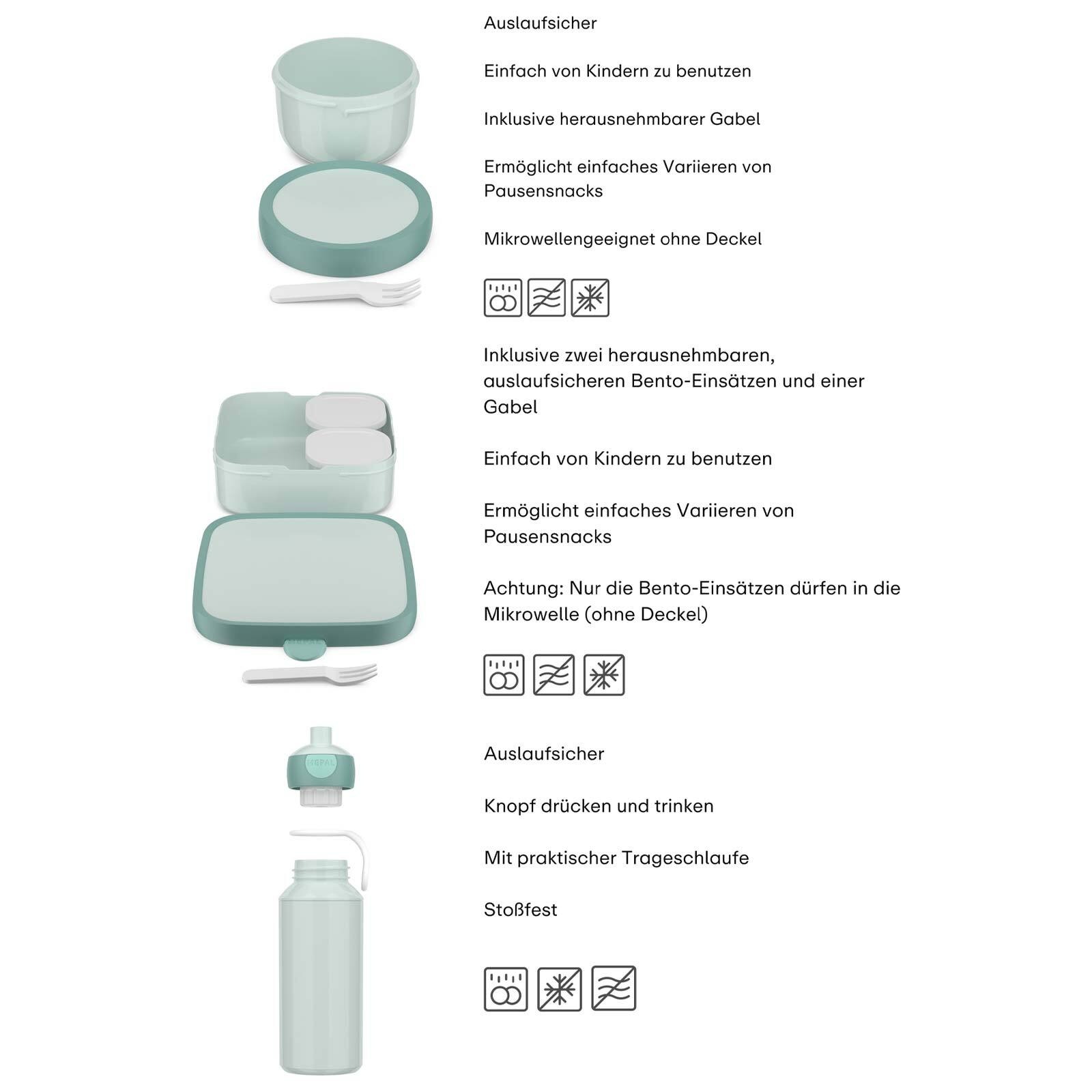Mepal Lunchbox »Lunchset Campus 3er Set« Spülmaschinengeeignet