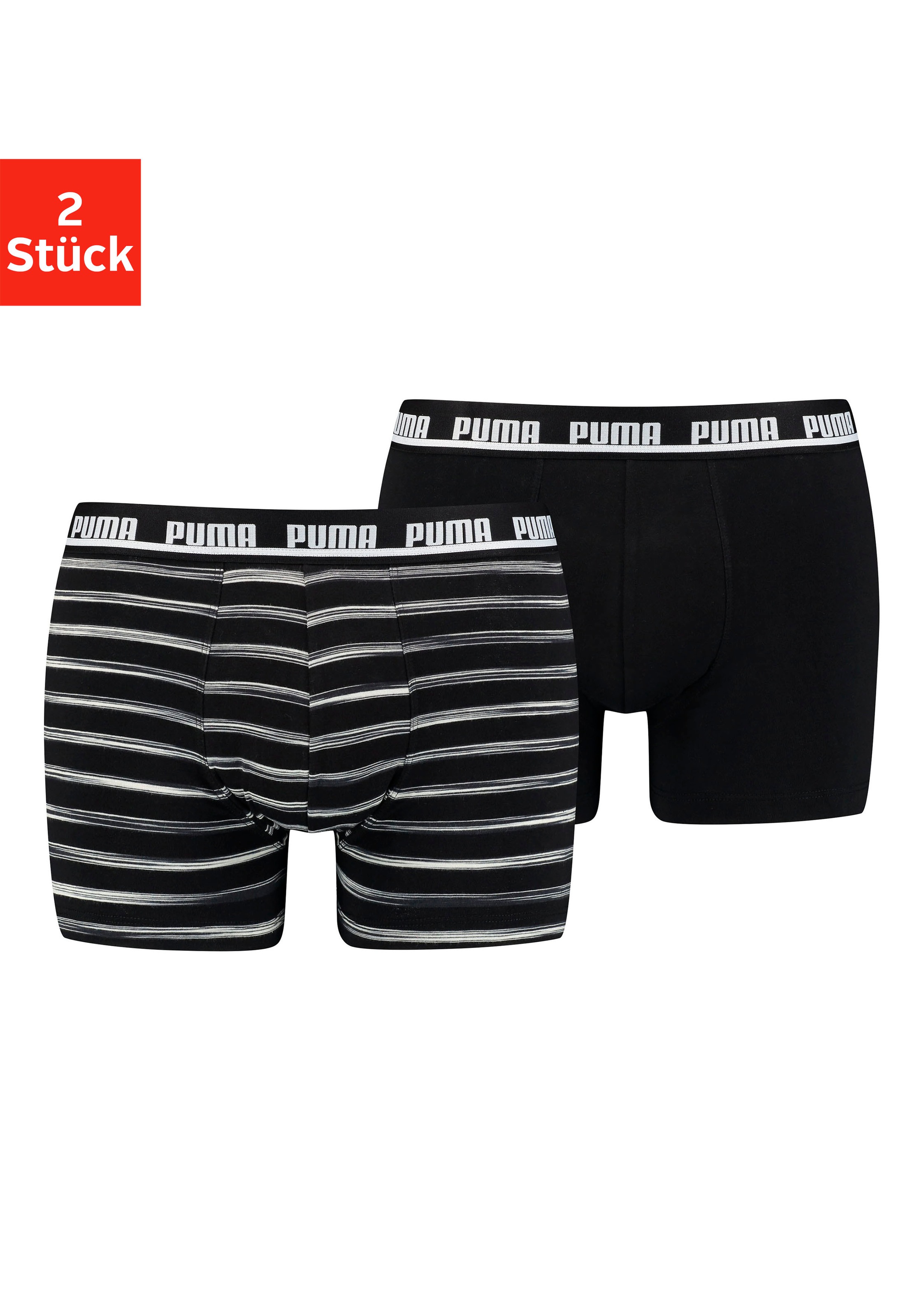 PUMA Boxer, Strefien und uni in einer Packung