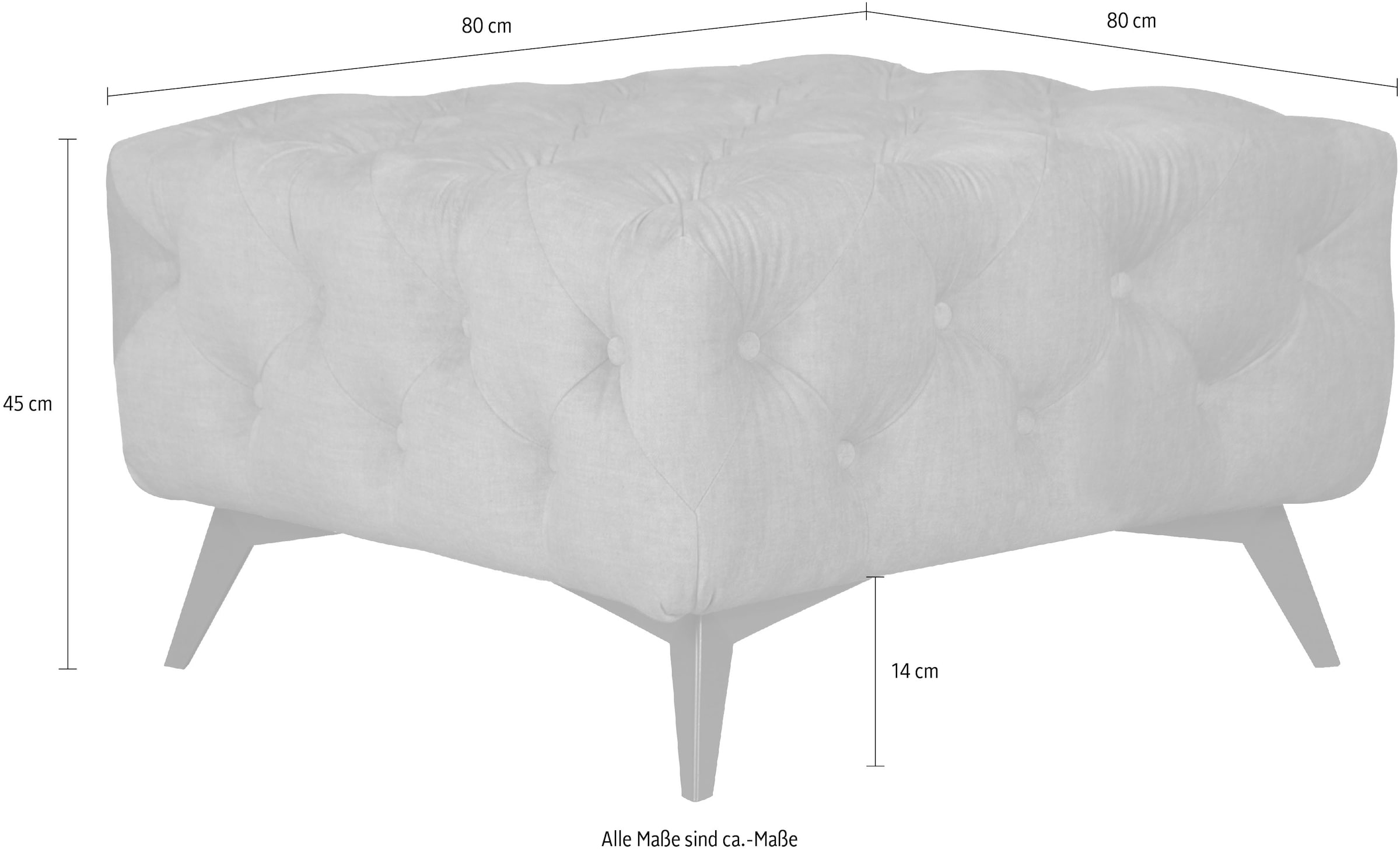 Leonique Polsterhocker »Glynis« aufwändige Knopfheftung, moderne Chesterfield Optik, Fußfarbe wählbar