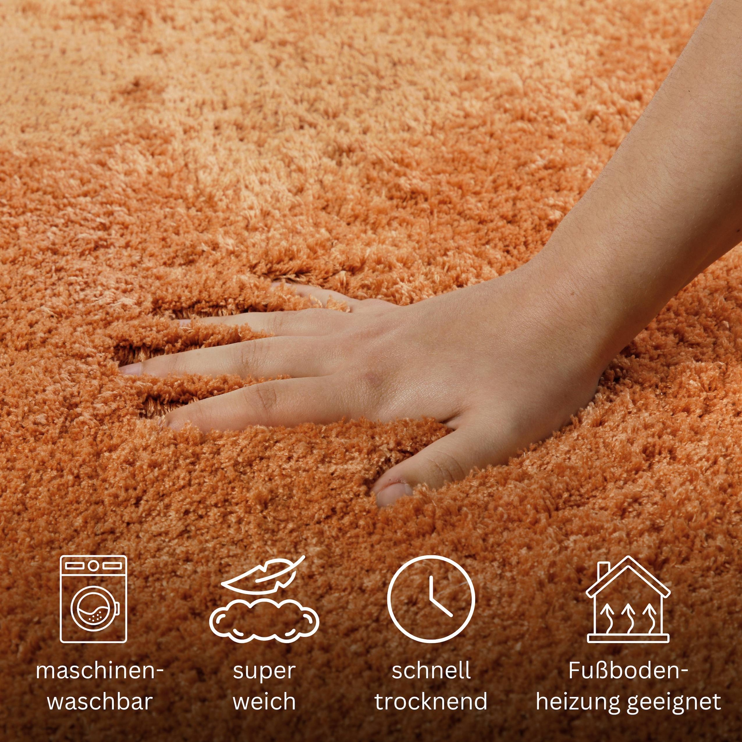 OTTO home Badematte »Kaarin«, rutschhemmend beschichtet, schnell trocknend, Badteppich, getuftet, flauschig, hochflor, große Farbauswahl