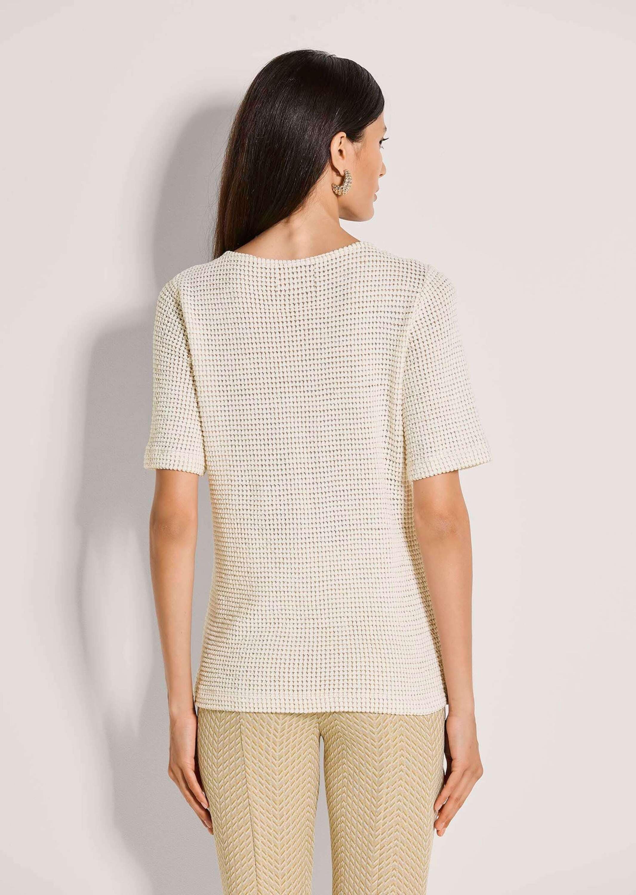 MADELEINE Kurzarmshirt »Shirt Sommershirt mit Halbarm, Rundhals« Waffelartige Struktur