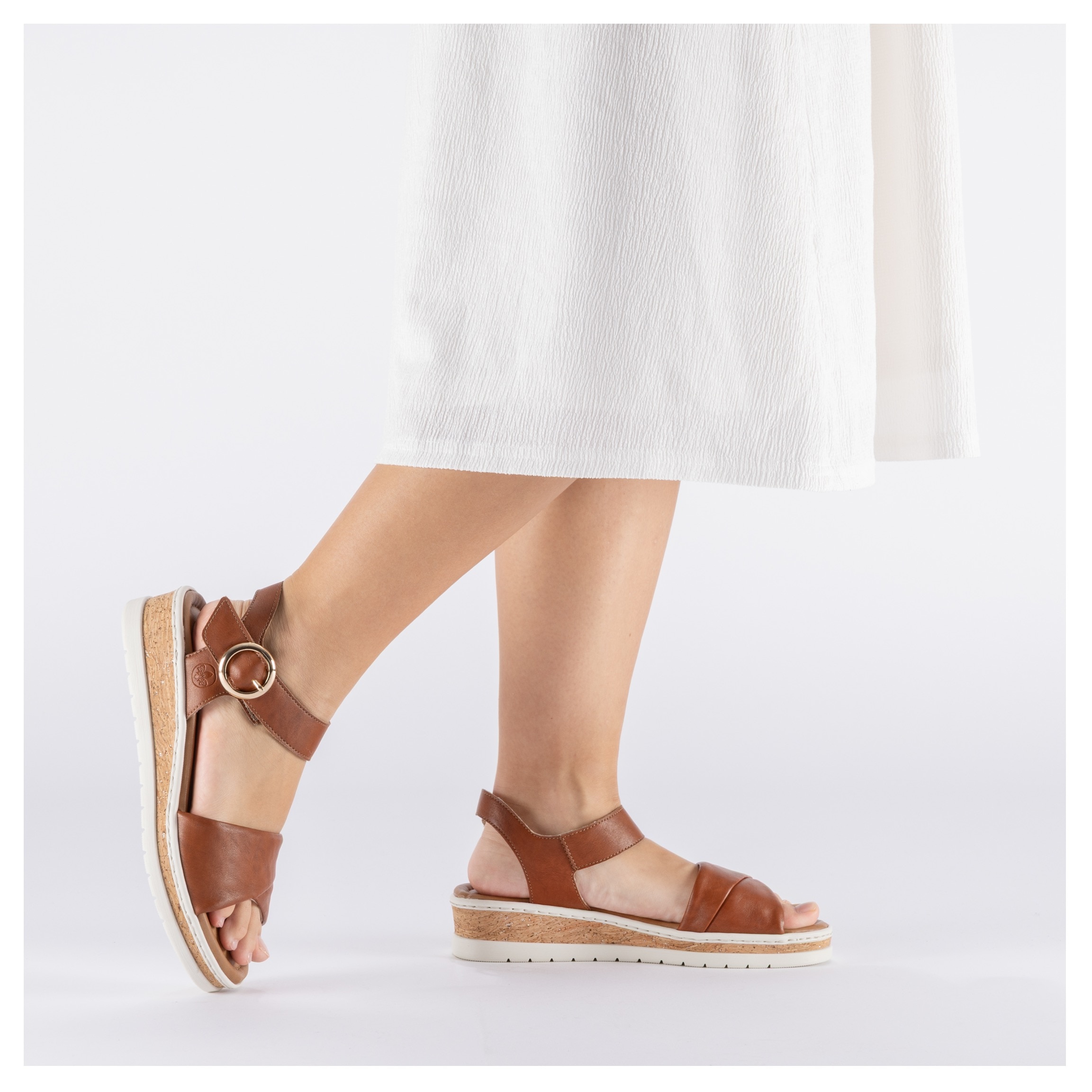 Rieker Keilsandalette  Sommerschuh, Urlaubsschuh, Sandale mit Klett