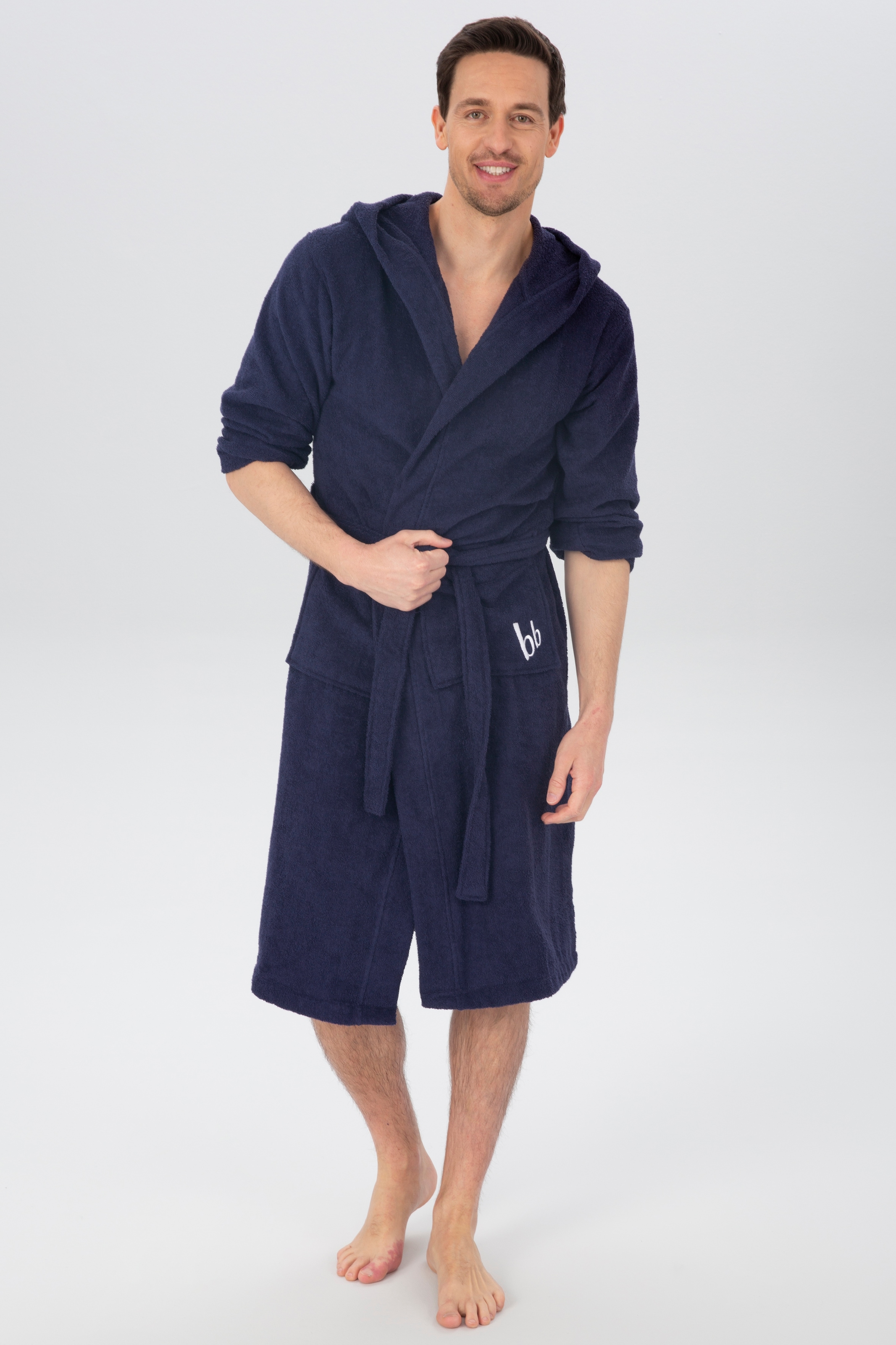 Bruno Banani Unisex-Bademantel »Robby, ideal für Sauna & Spa, Hotelbademantel, Morgenmantel«, (1 St.), Damen & Herren Bademäntel, Baumwolle, mit Taschen, Reise, Sauna, S-3XL