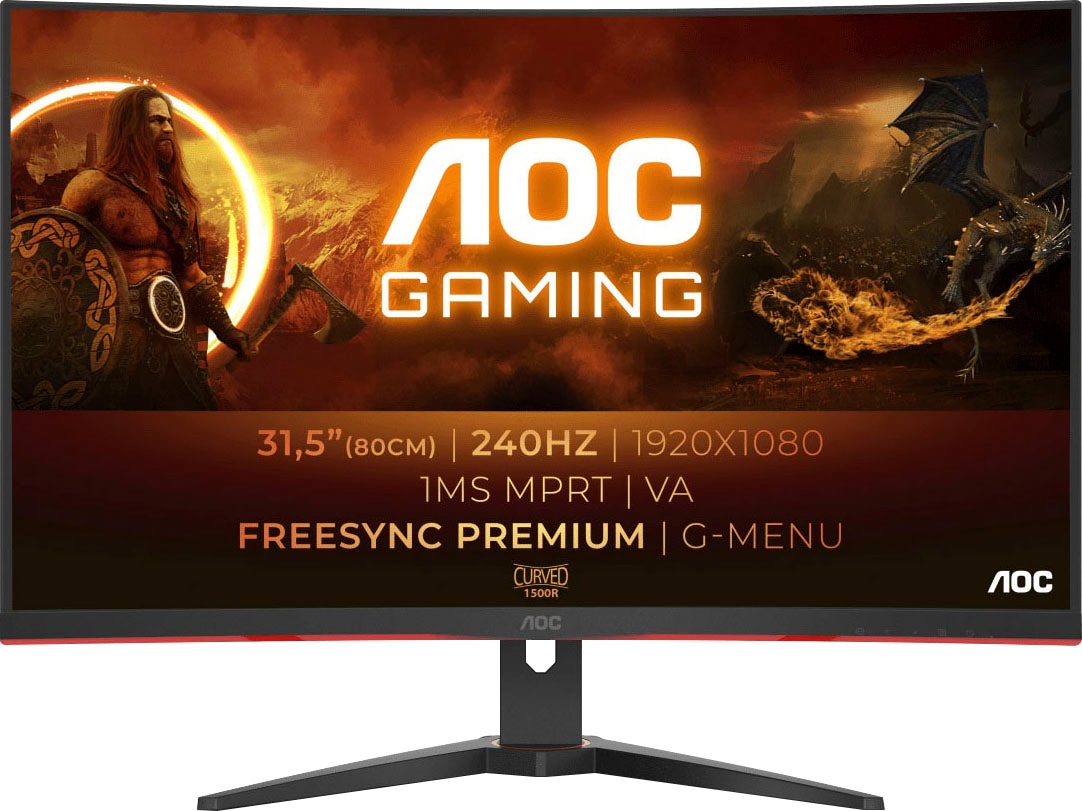 AOC Curved-Gaming-Monitor »C32G2ZE/BK«, 80 cm/32 Zoll, 1920 x 1080 px, Full HD, 1 ms Reaktionszeit, 240 Hz