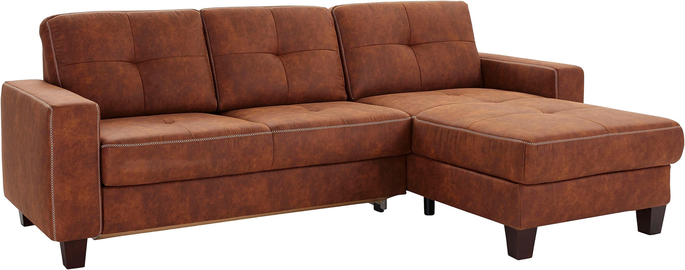 Places of Style Ecksofa »Varese«, wahlweise mit Bettfunktion und Vorziehfunktion