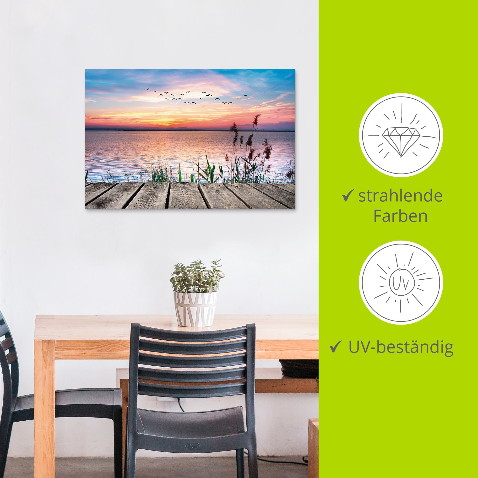 Artland Wandbild »Der See in den Farben der Wolken«, Gewässer, (1 St.), als Alubild, Outdoorbild, Leinwandbild, Poster, Wandaufkleber