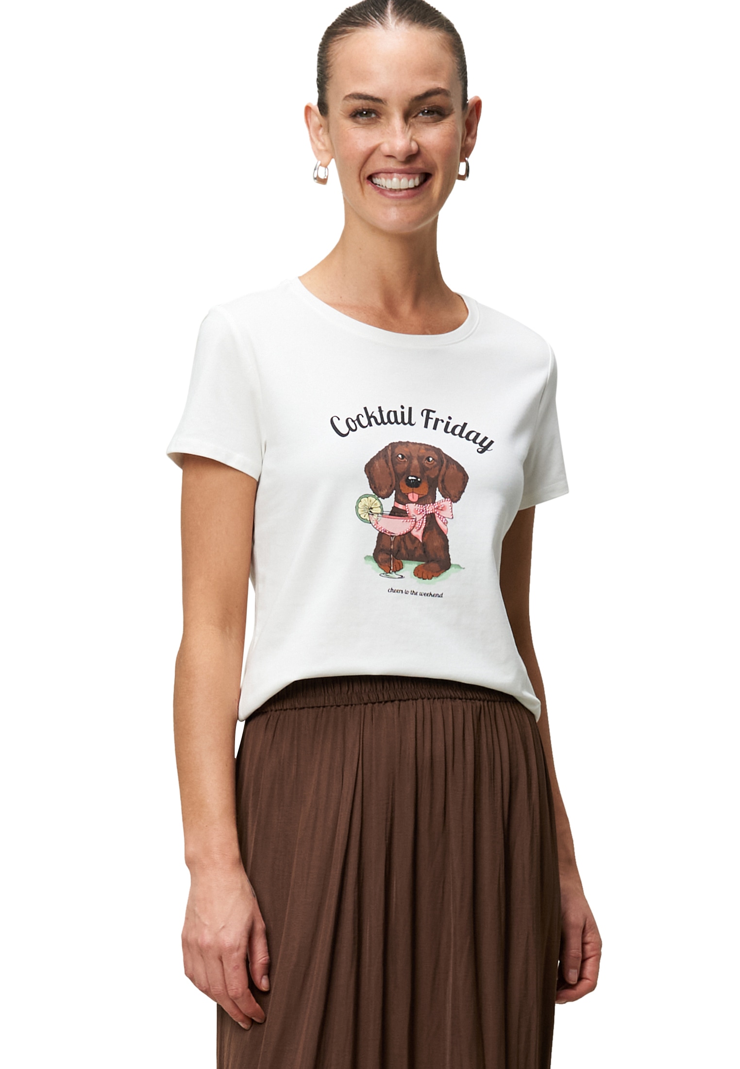 Zero Kurzarmshirt »Shirt mit Dackelprint«