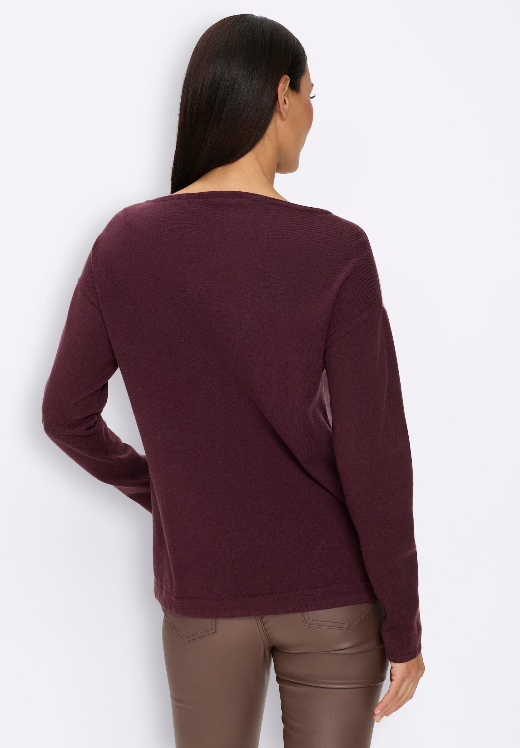 heine Strickpullover »Druck-Pullover Langarm-Pullover mit Tunnelzug und Bindeband«