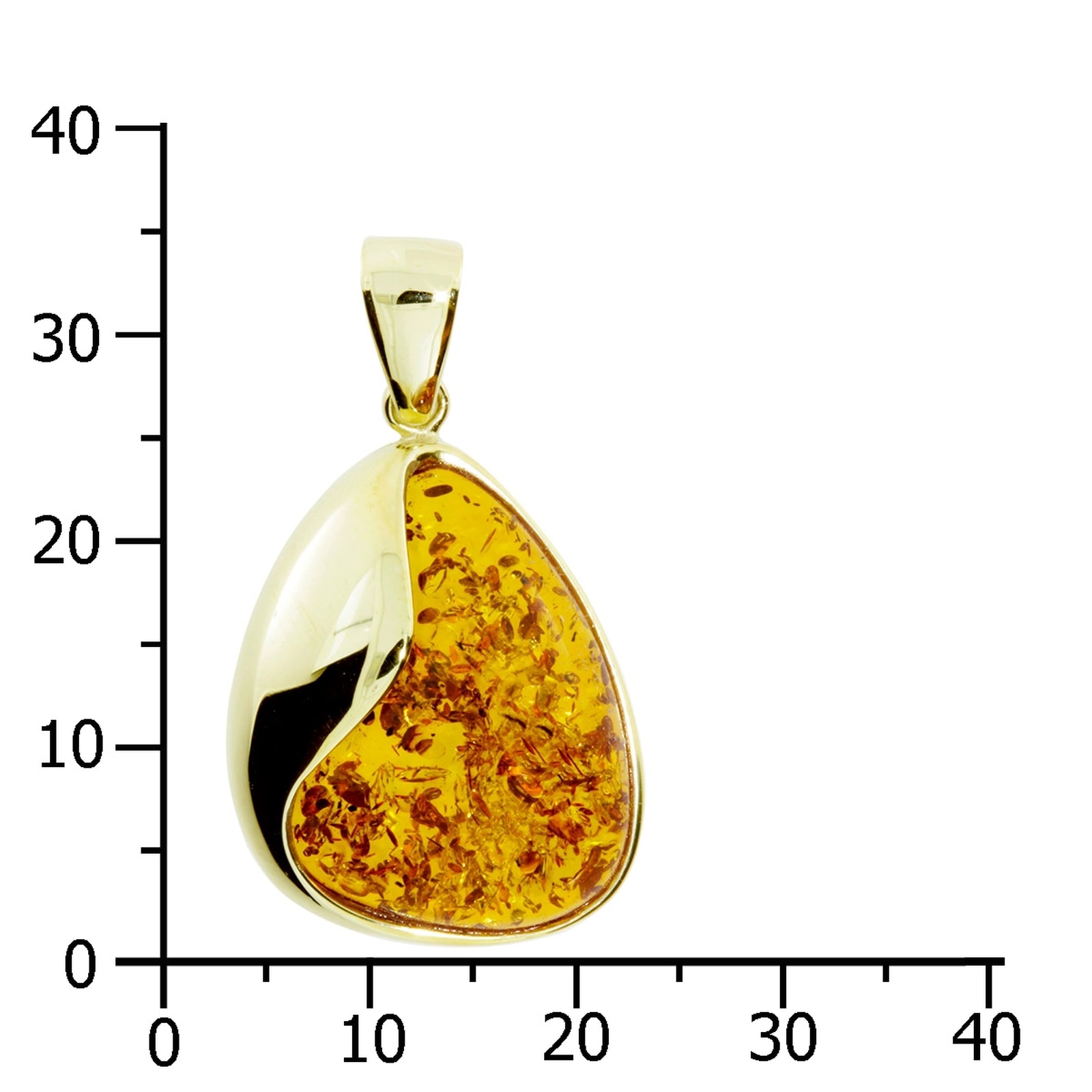OSTSEE-SCHMUCK Kettenanhänger »- Jeska 34 mm - Gold 333/000 - Bernstein«