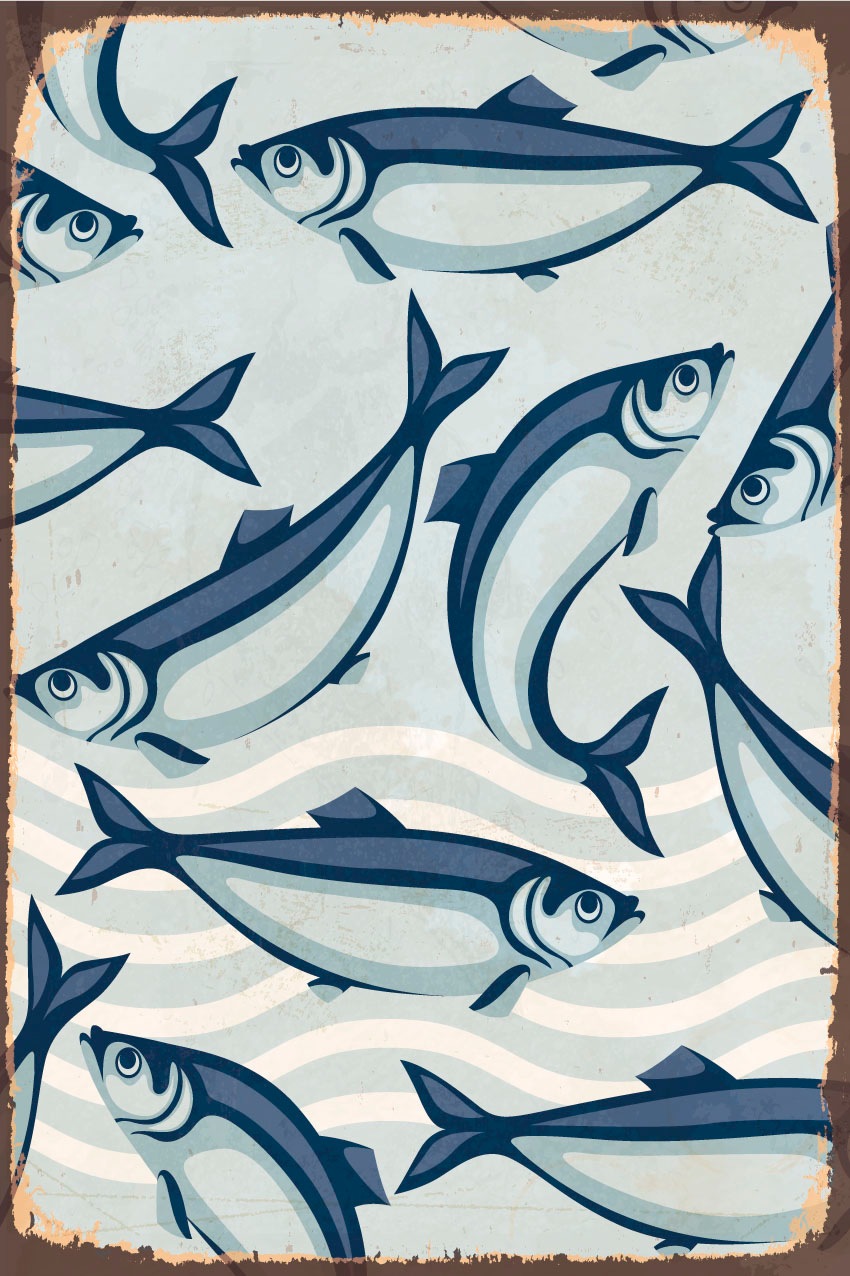 queence Metallbild »Maritim«, Tiere, (1 St.), Stahlschilder