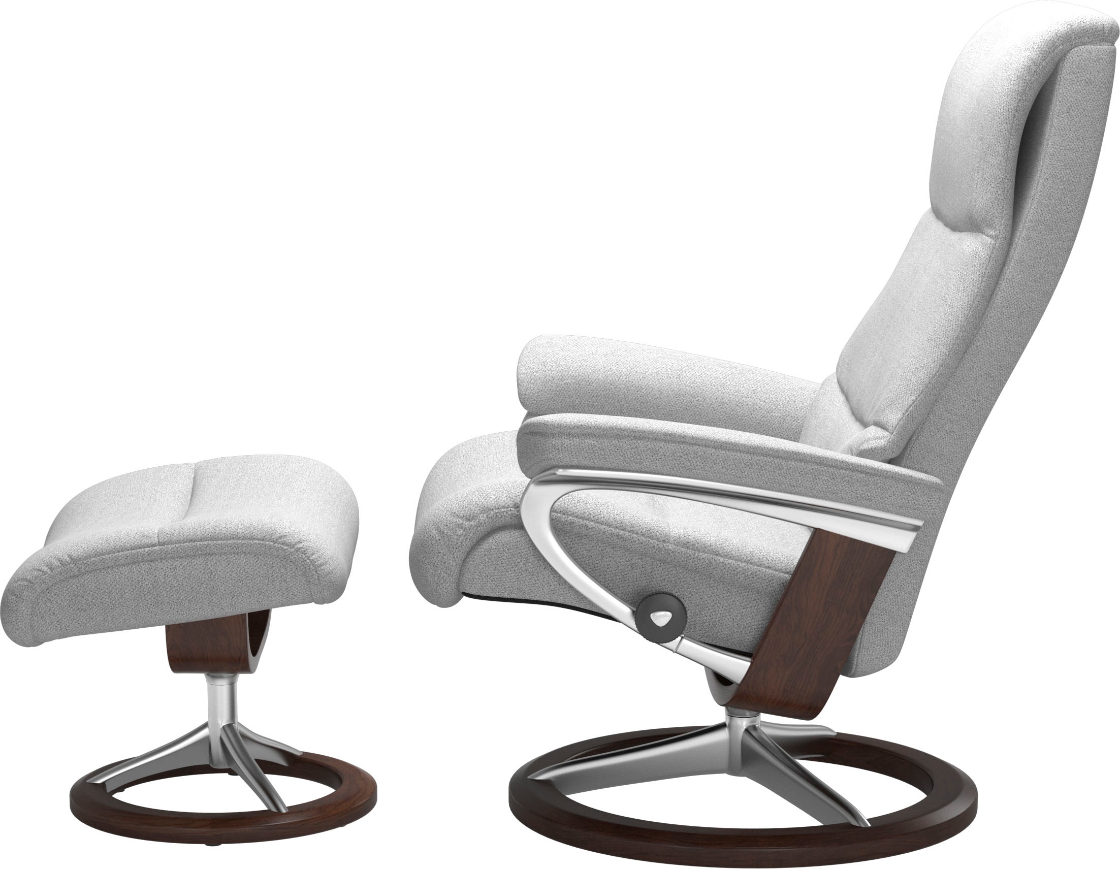 Stressless® Relaxsessel »View«, (Set, Relaxsessel mit Hocker), mit Signature Base, Größe S,Gestell Braun