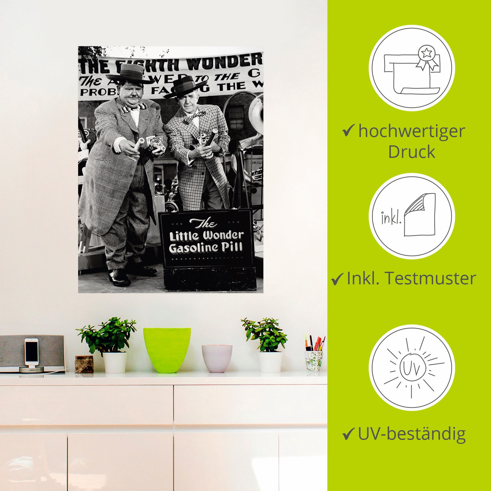 Artland Wandbild »Dick und Doof und die Wunderpille, 1943«, Stars, (1 St.), als Leinwandbild, Poster, Wandaufkleber in verschied. Größen