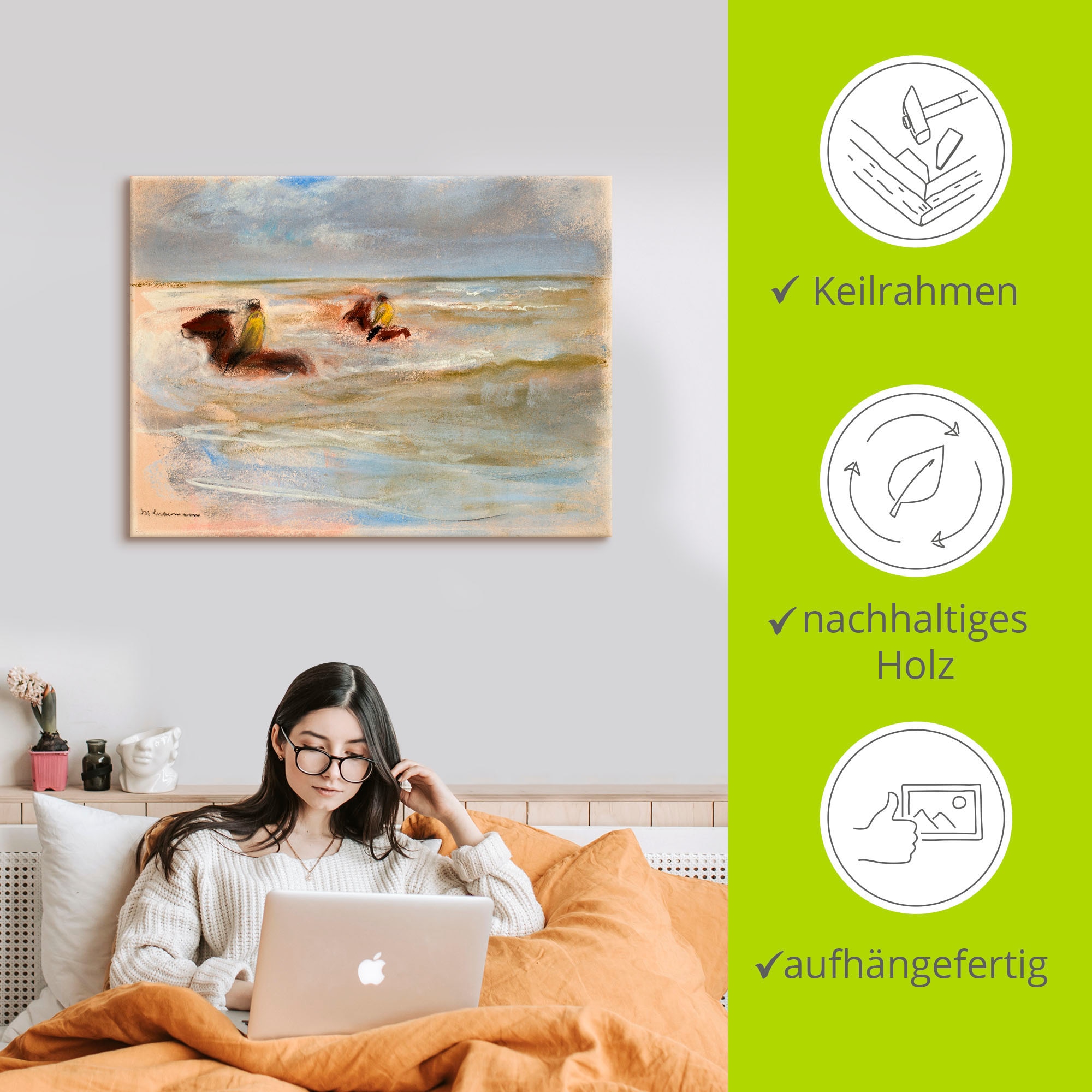 Artland Wandbild »Reiter am Strand (Stalljungen)«, Reitbilder, (1 St.), als Alubild, Leinwandbild, Wandaufkleber oder Poster in versch. Größen