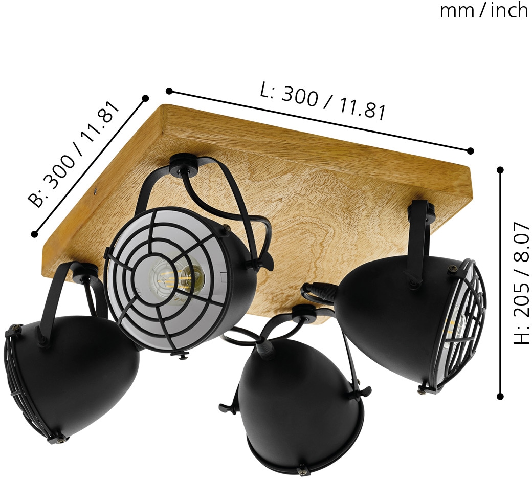 EGLO Deckenspot »GATEBECK«, 4 flammig, Leuchtmittel E14 | ohne Leuchtmittel, Deckenlampe