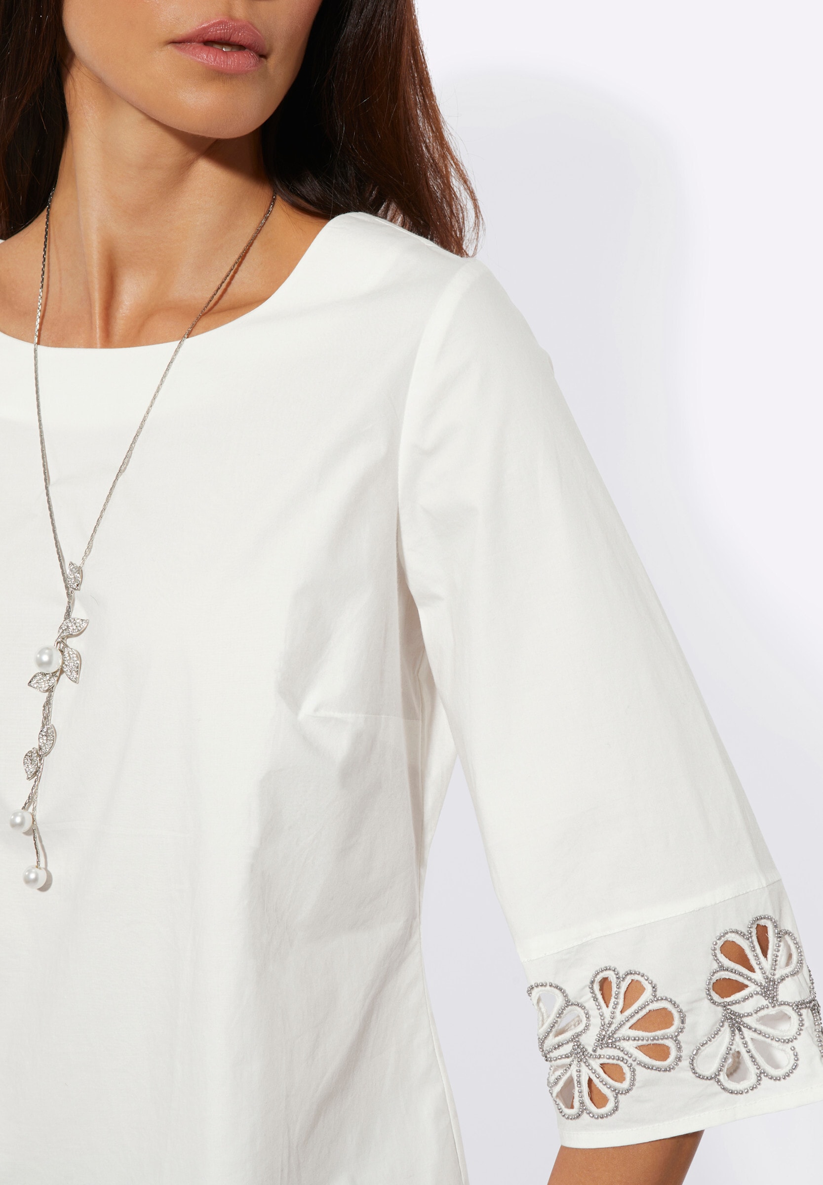 creation L Schlupfbluse »Baumwoll-Bluse Baumwollbluse in bequemer Schlupfform«