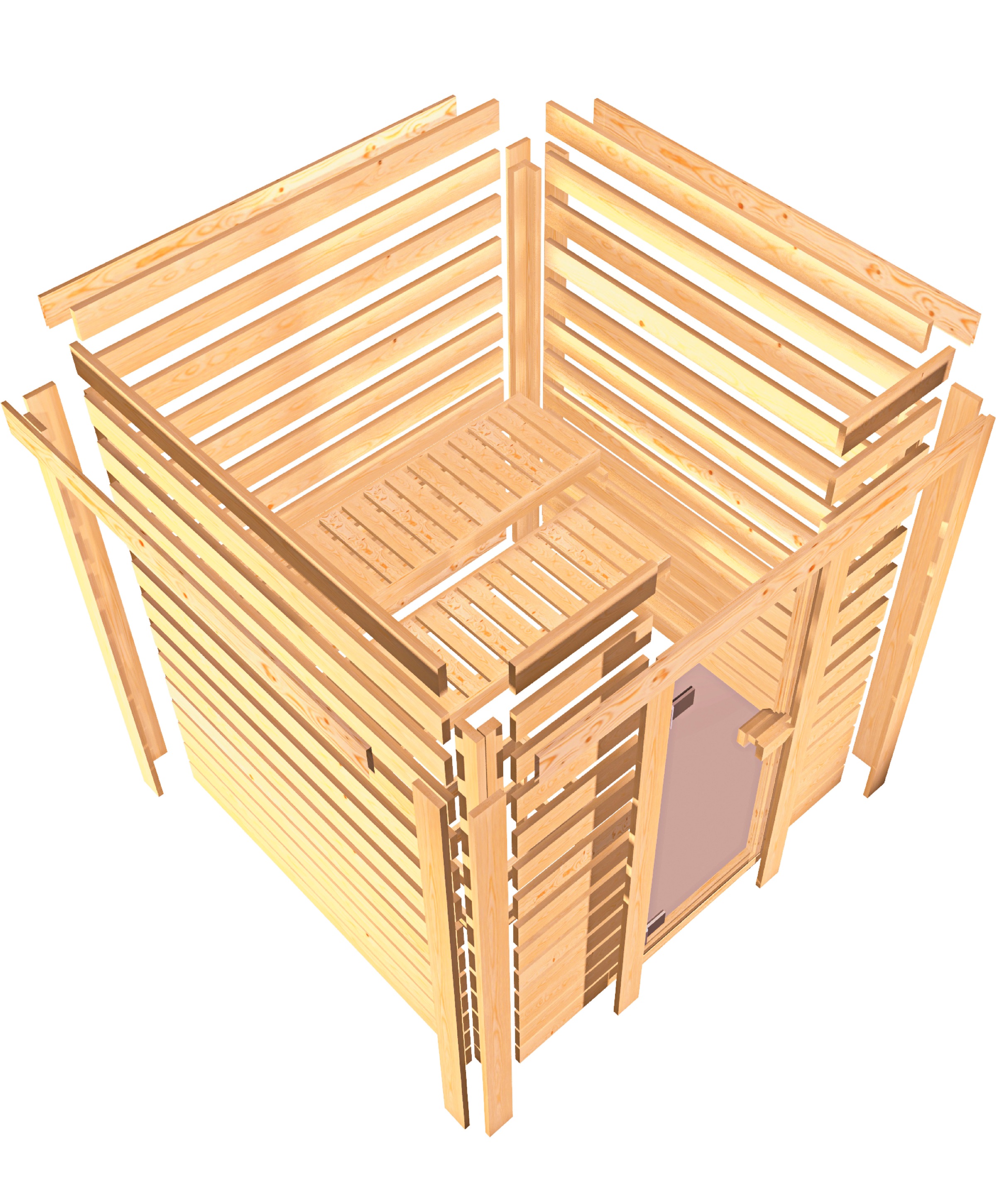 welltime Sauna »Tami«, mit bronzierter Ganzglastür, für bis zu 3 Personen
