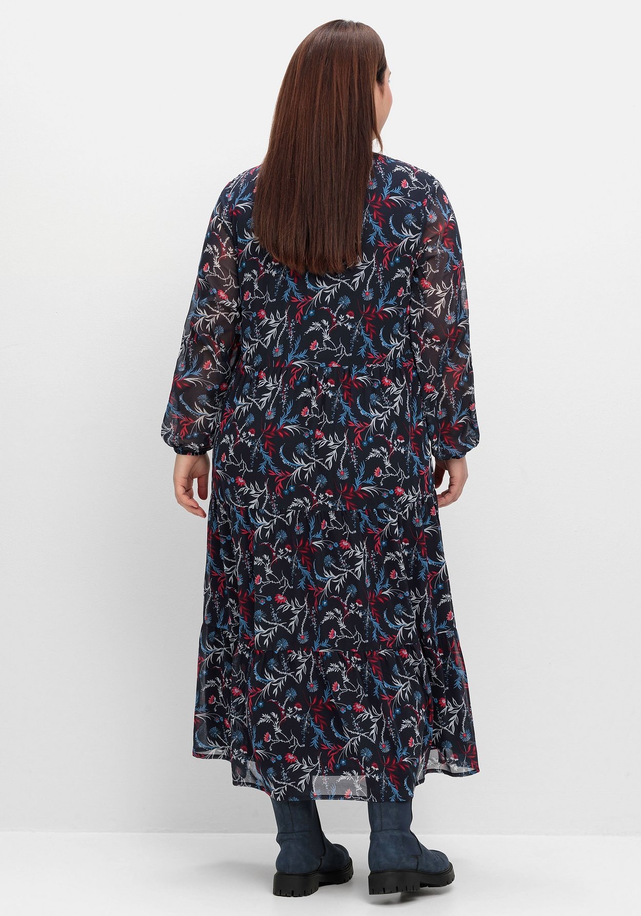 Sheego Maxikleid »Chiffonkleid aus Chiffon, mit blickdichtem Futter«