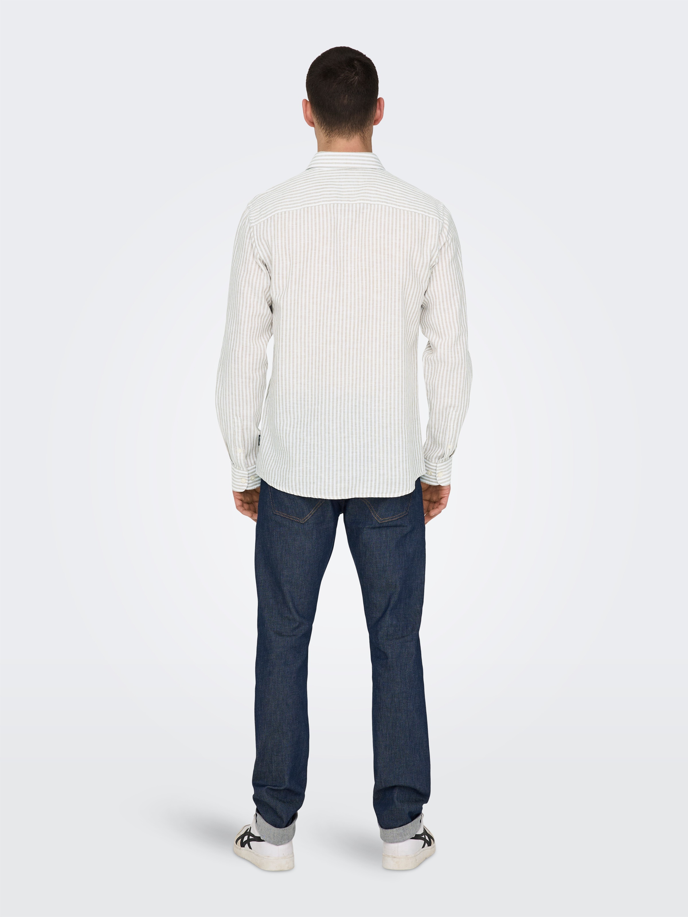 ONLY & SONS Kurzarmhemd »ONSCAIDEN LS STRIPE LINEN SHIRT 660 NOOS«