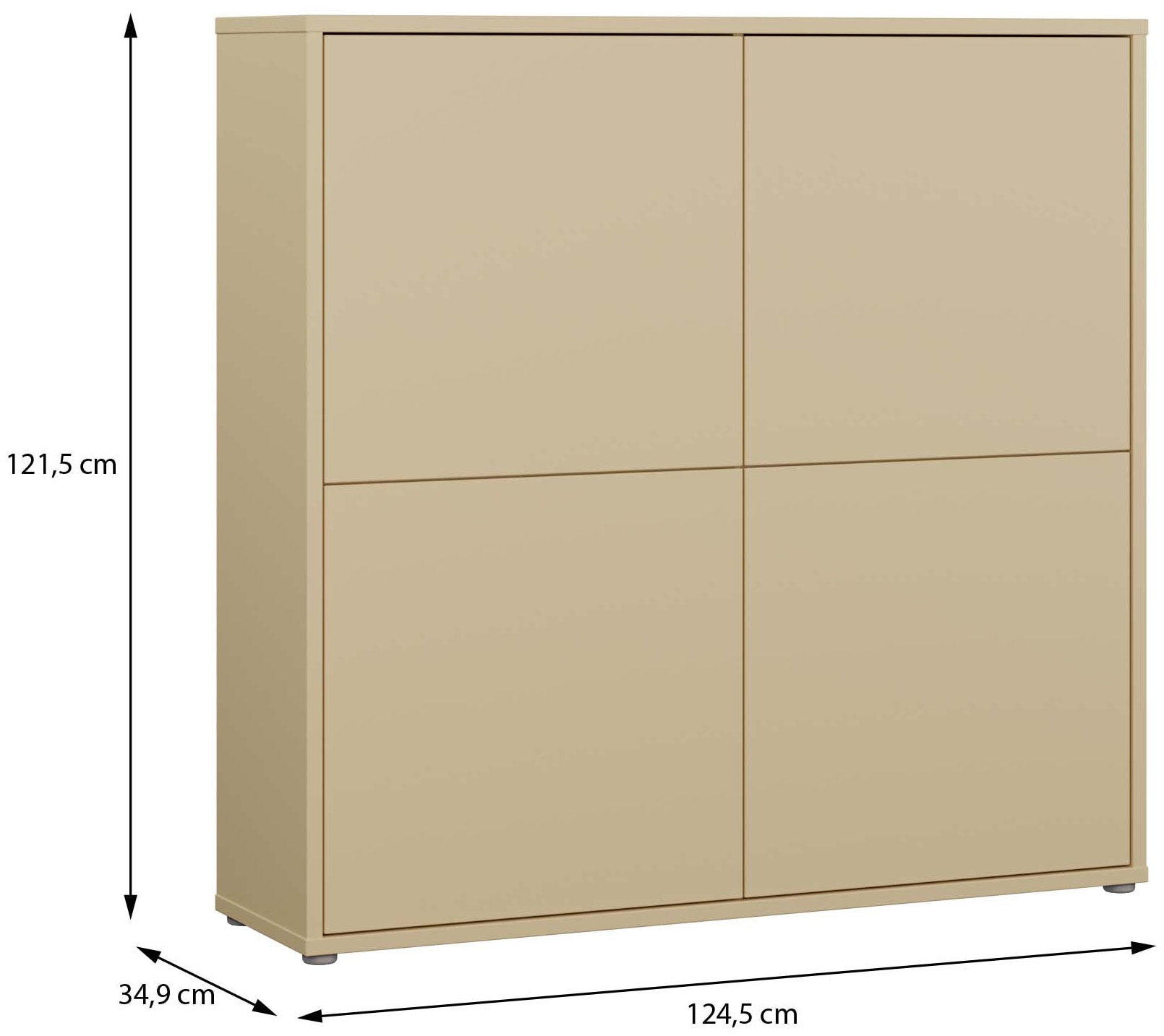 FORTE Highboard »Alice Springs« Grifflos,Push to open, Stauraum